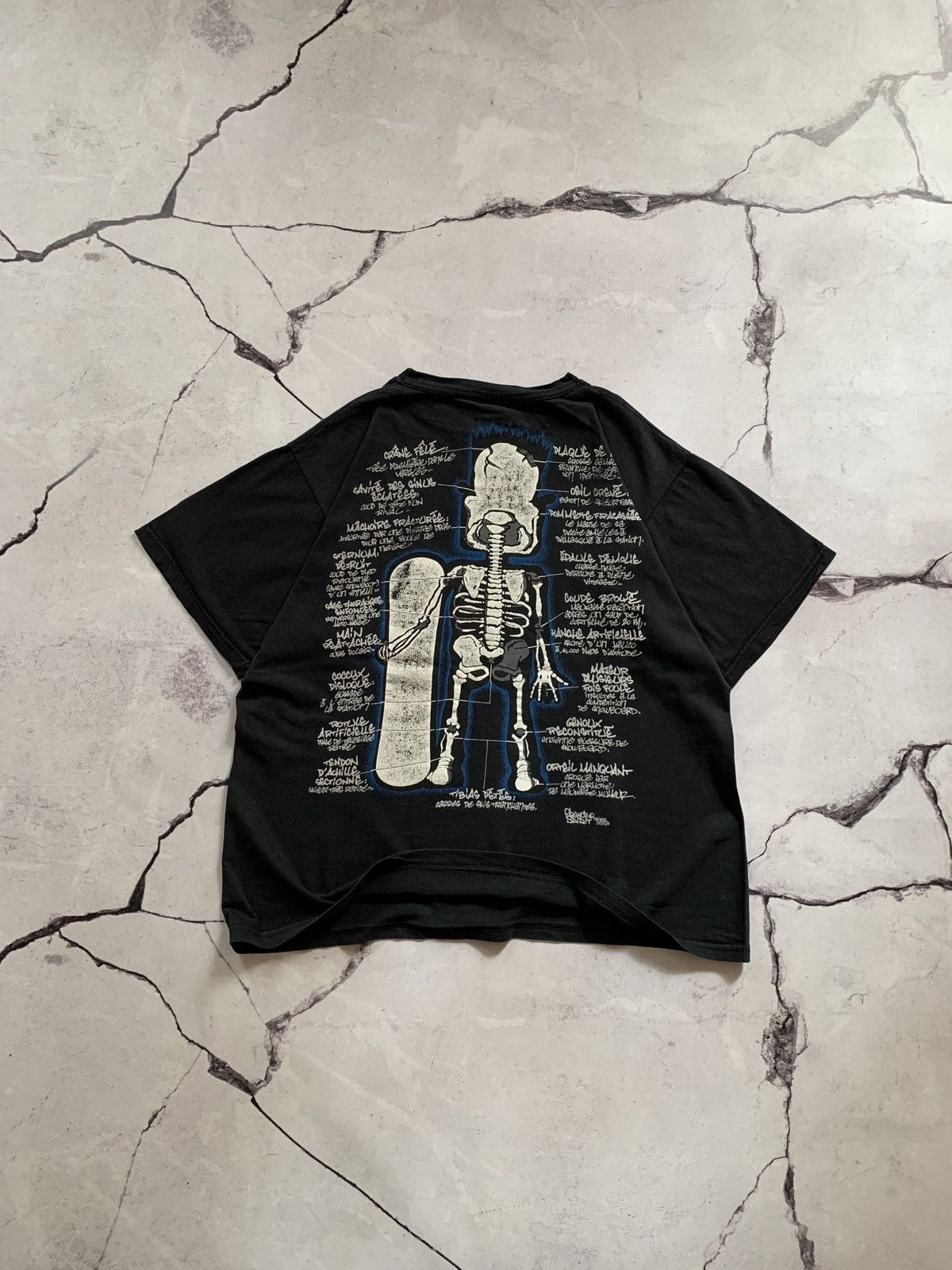 Girl Skateboards × JNCO × Vintage Vintage Bart Simpson Guy Surf 90s X- Ray Skeleton T- Shirt Size US L / EU 52-54 / 3 - 4 Thumbnail
