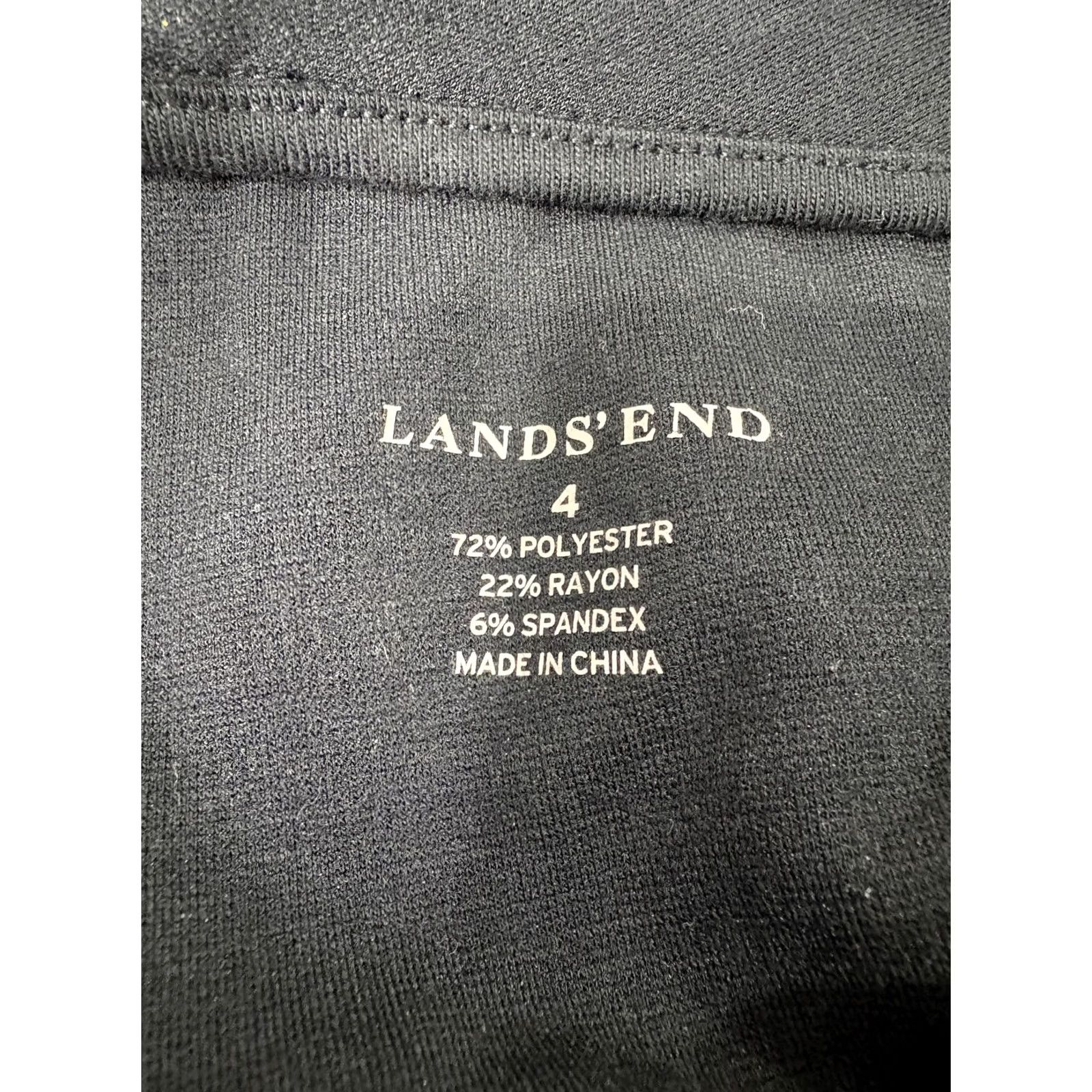 Lands' End Lands End Audrey Pants Womens 4P Black Straight Pull On Career Dress Size 27" / US 4 / IT 40 - 2 Thumbnail