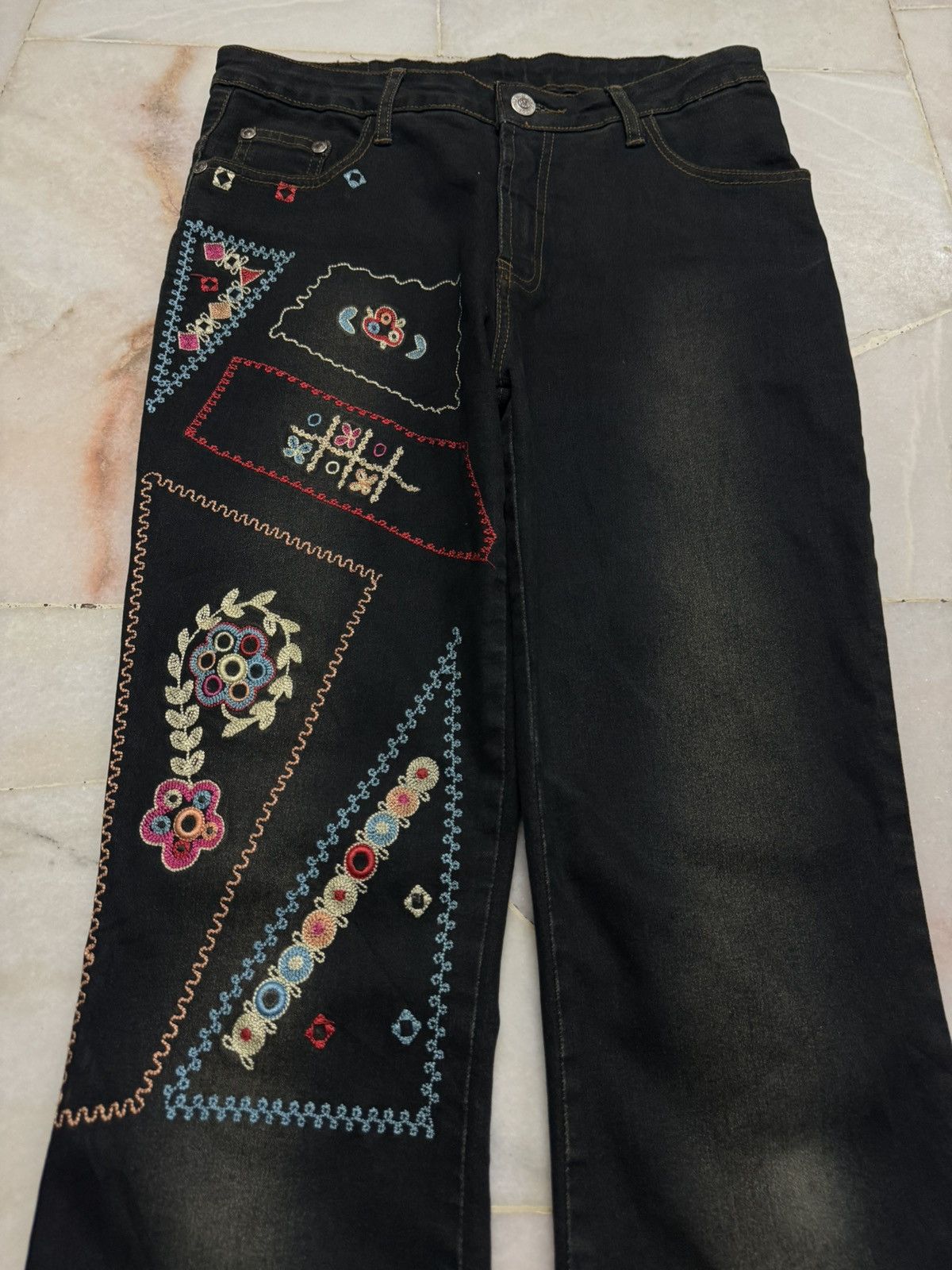 Tornado Mart TORNADO MART STYLE RARE FLARED EMBROIDERY LOGO MUDWASH JAPAN Size US 28 / EU 44 - 3 Thumbnail