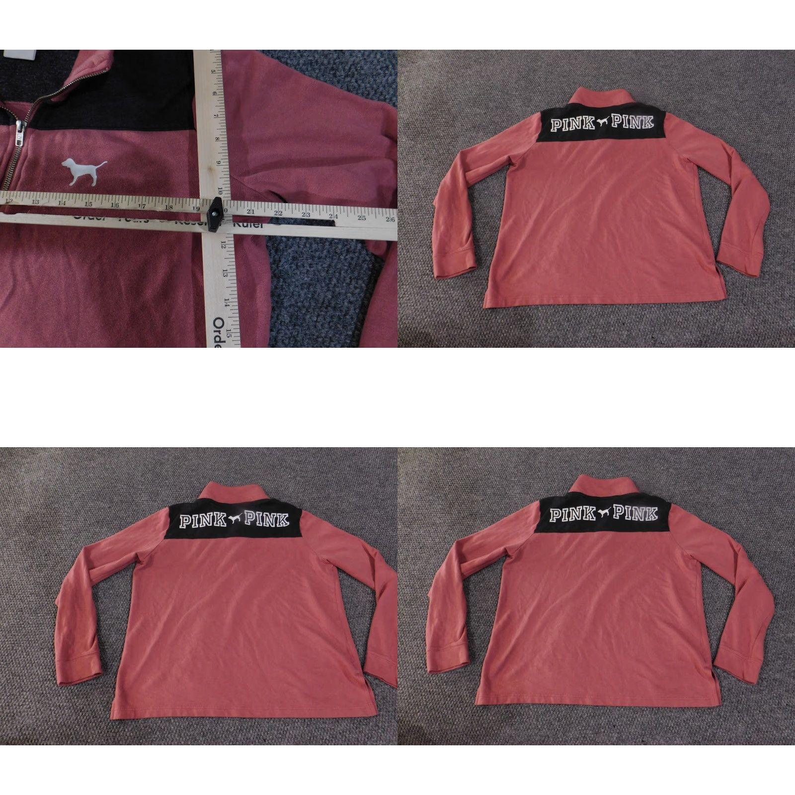 Pinko PINK Victoria's Secret Pullover Sweatshirt Womens Large Quarter Zip Dog Logo Size L / US 10 / IT 46 - 8 Thumbnail