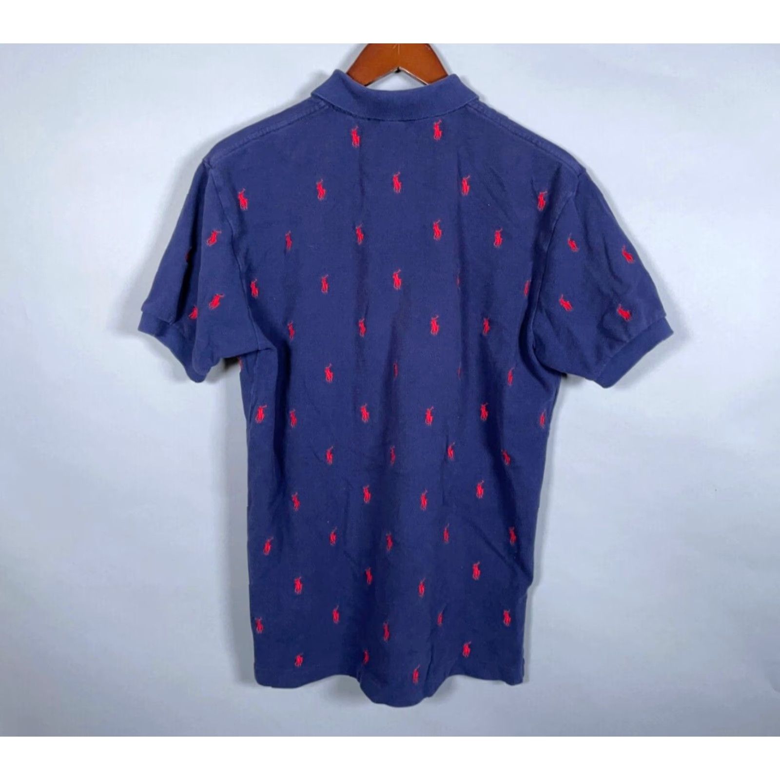 Polo Ralph Lauren VINTAGE Polo Ralph Lauren Polo Shirt Men Medium Dark Blue Red Geometric Embroidered 90s Preppy Size US M / EU 48-50 / 2 - 3 Thumbnail