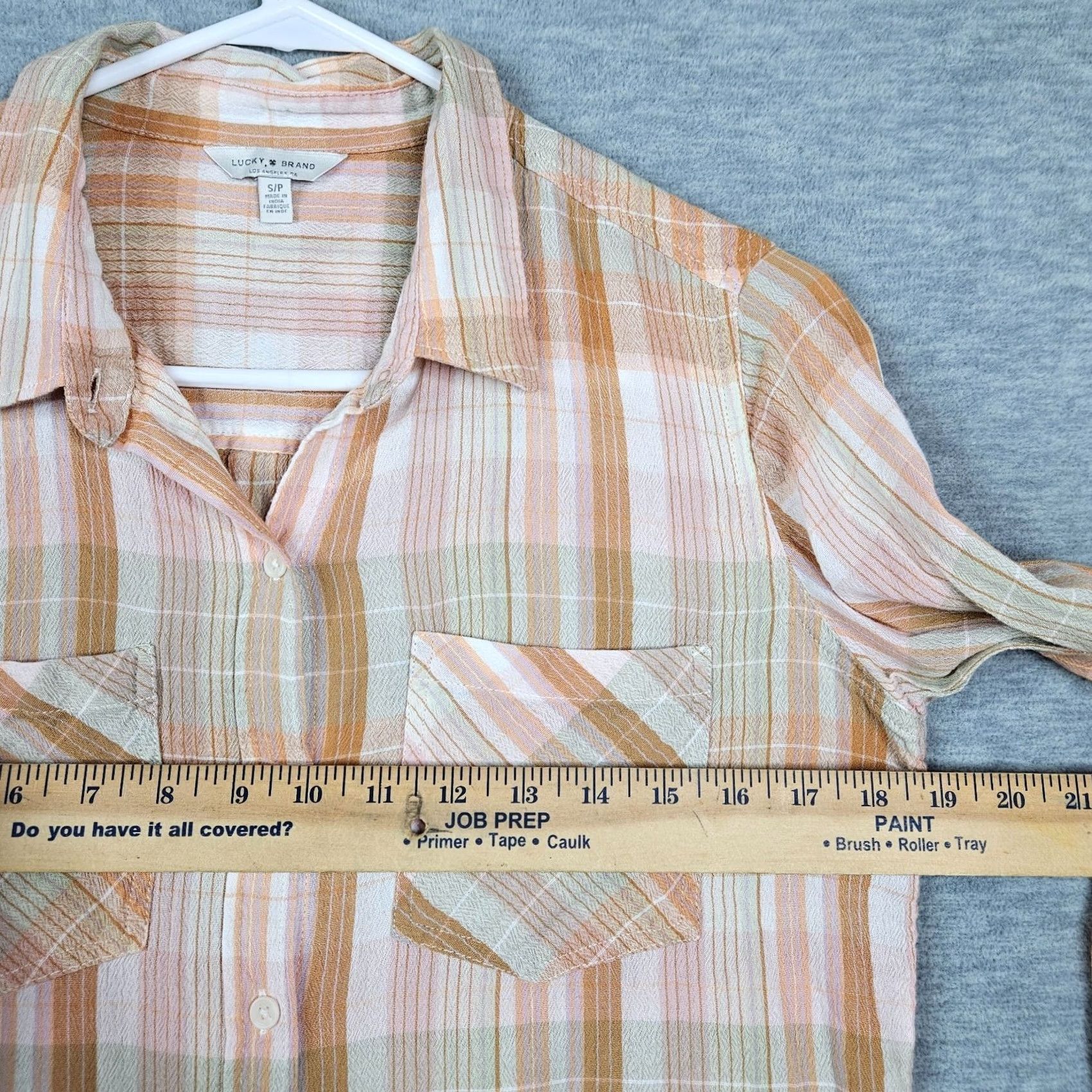 Lucky Brand Lucky Brand Women's Brown White Stripes Long Sleeve Button-Up Shirt Size S Size S / US 4 / IT 40 - 4 Thumbnail
