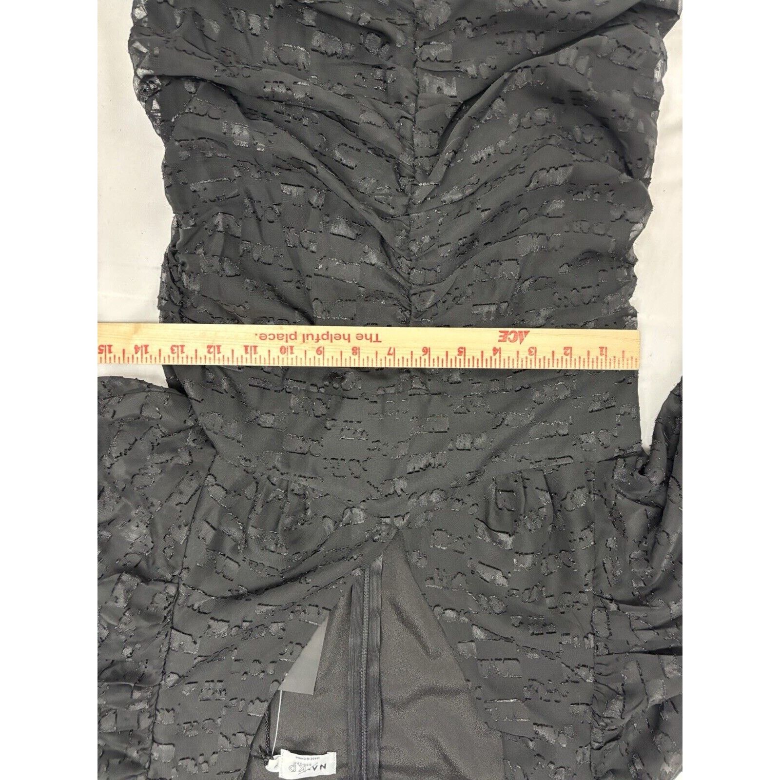 Other NAKD Sheer Mini Dress 3/4 Puff Sleeve Deep V Neck Black M Size M / US 6-8 / IT 42-44 - 5 Thumbnail
