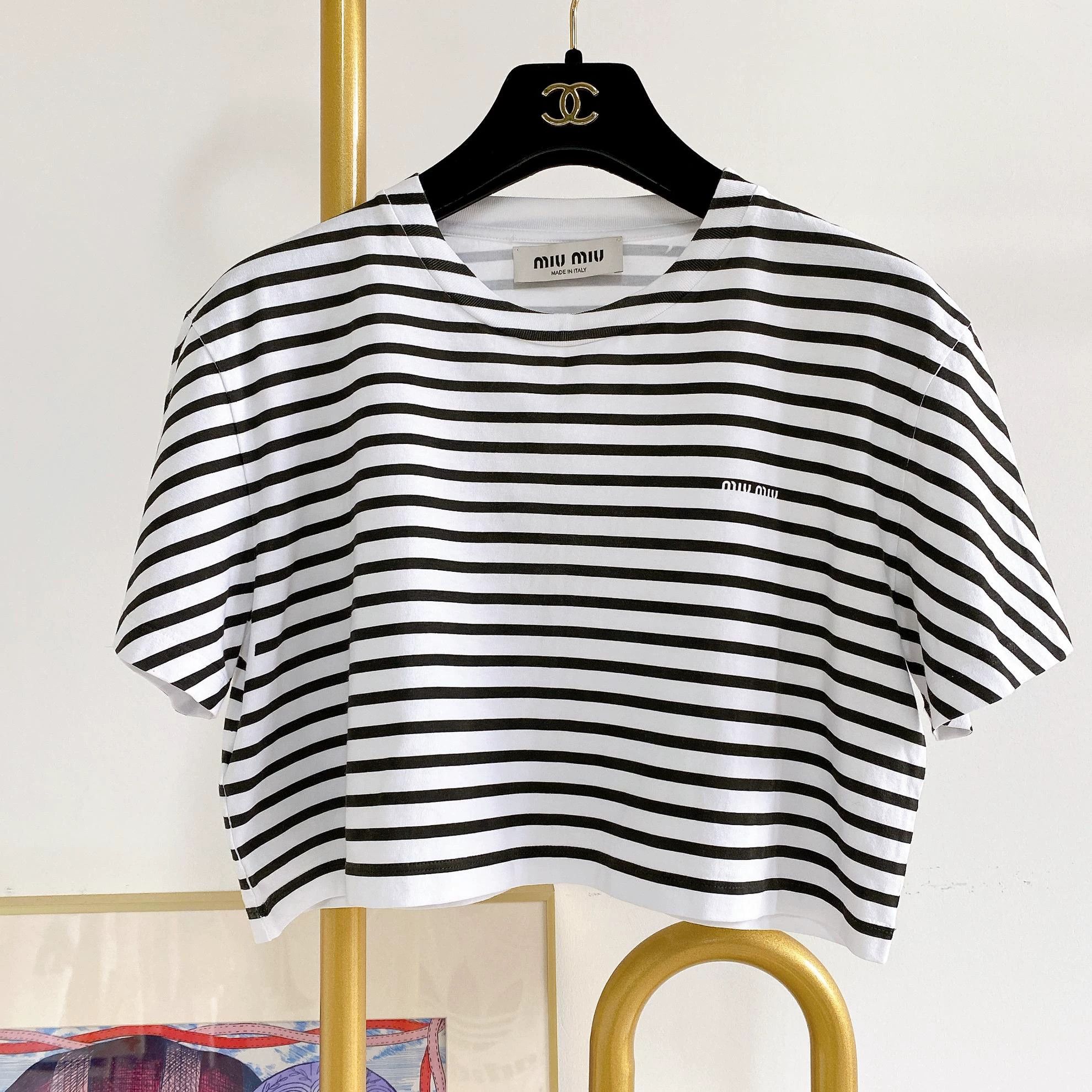 Miu Miu MIU MIU women's striped T-shirt Size S / US 4 / IT 40 - 1 Thumbnail