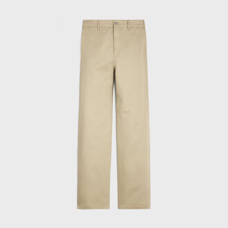Celine o1mle0426 Cotton Twill Straight Pants in Beige Size US 34 / EU 50 - 1 Thumbnail