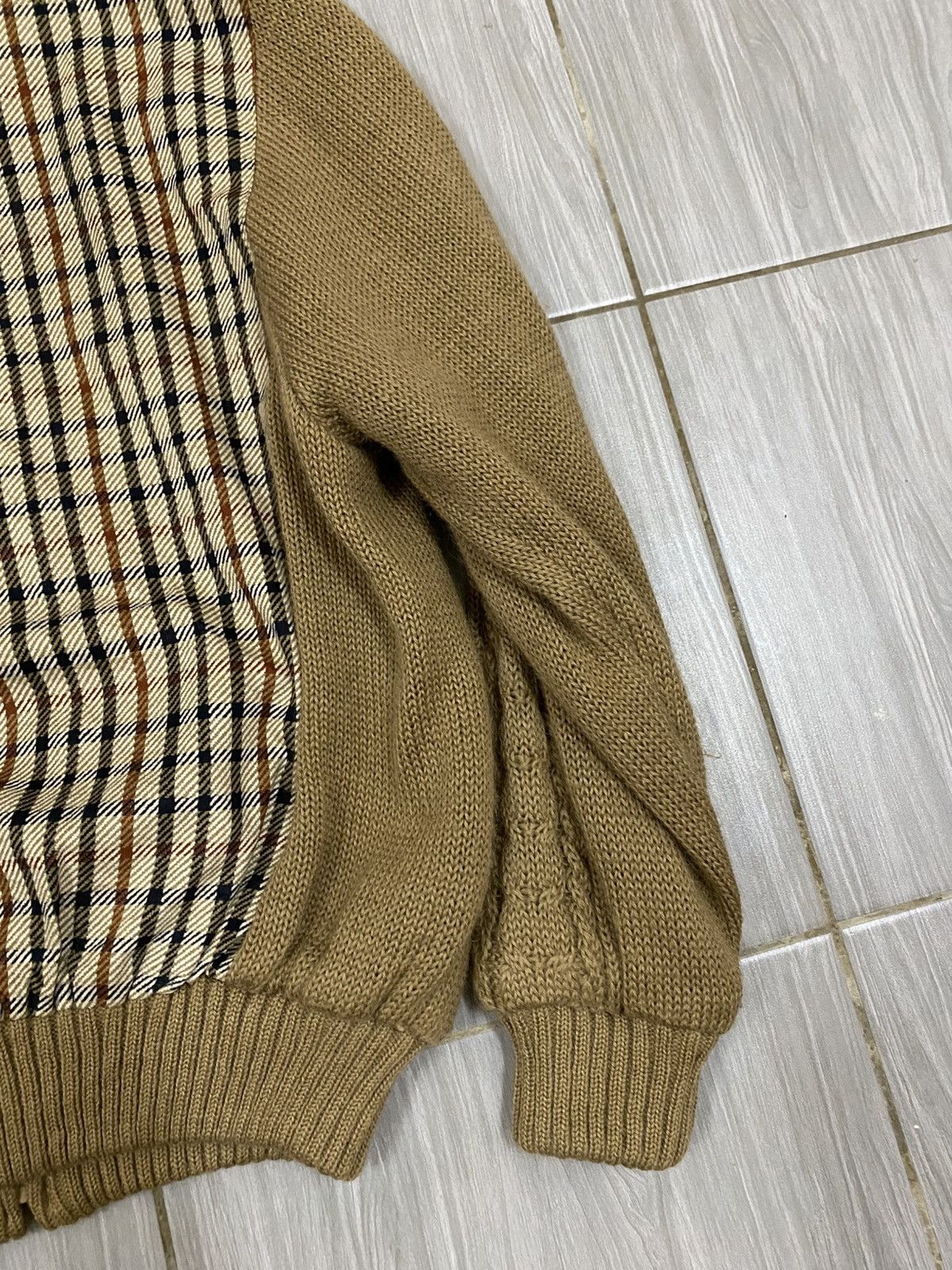 DAKS Vintage DAKS England Knit Bomber Jacket Plaid Panel Size US S / EU 44-46 / 1 - 7 Thumbnail