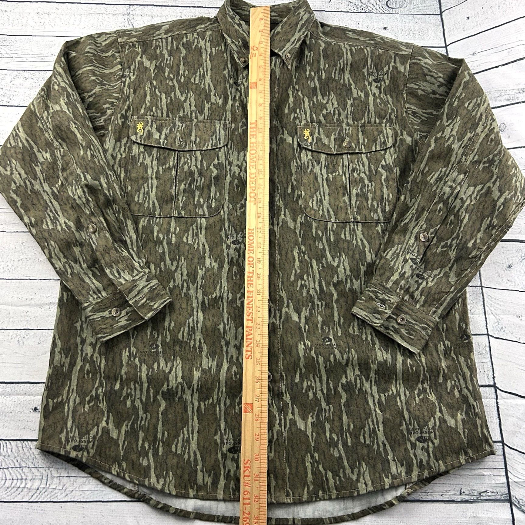 Vintage Browning CamO Long Sleeve Heavy Button-Up Hunting Shirt Mens L Green Size US L / EU 52-54 / 3 - 3 Thumbnail