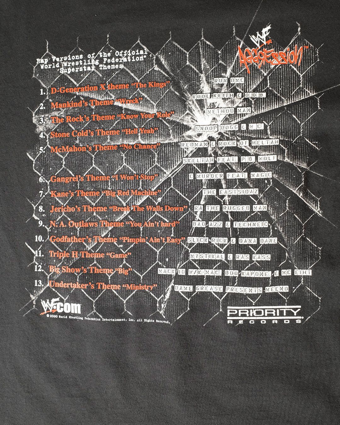 Vintage Vintage 2000 WWF WWE Aggression Its Off The Hook Rap T-shirt Size US XL / EU 56 / 4 - 3 Thumbnail