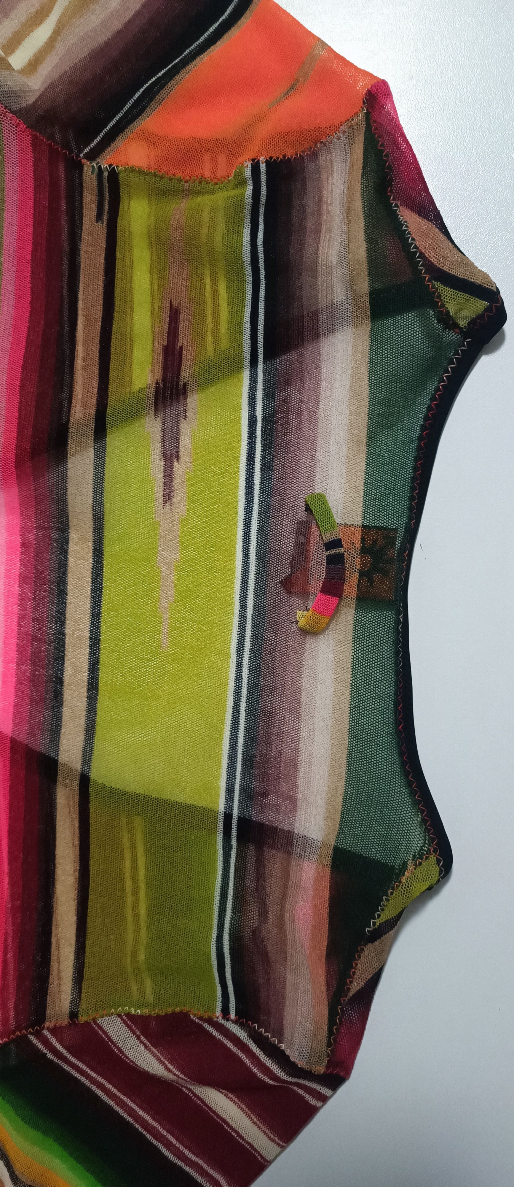 Jean Paul Gaultier SS2005 - Multicolor stripes mesh Crop top Size XS / US 0-2 / IT 36-38 - 16 Thumbnail