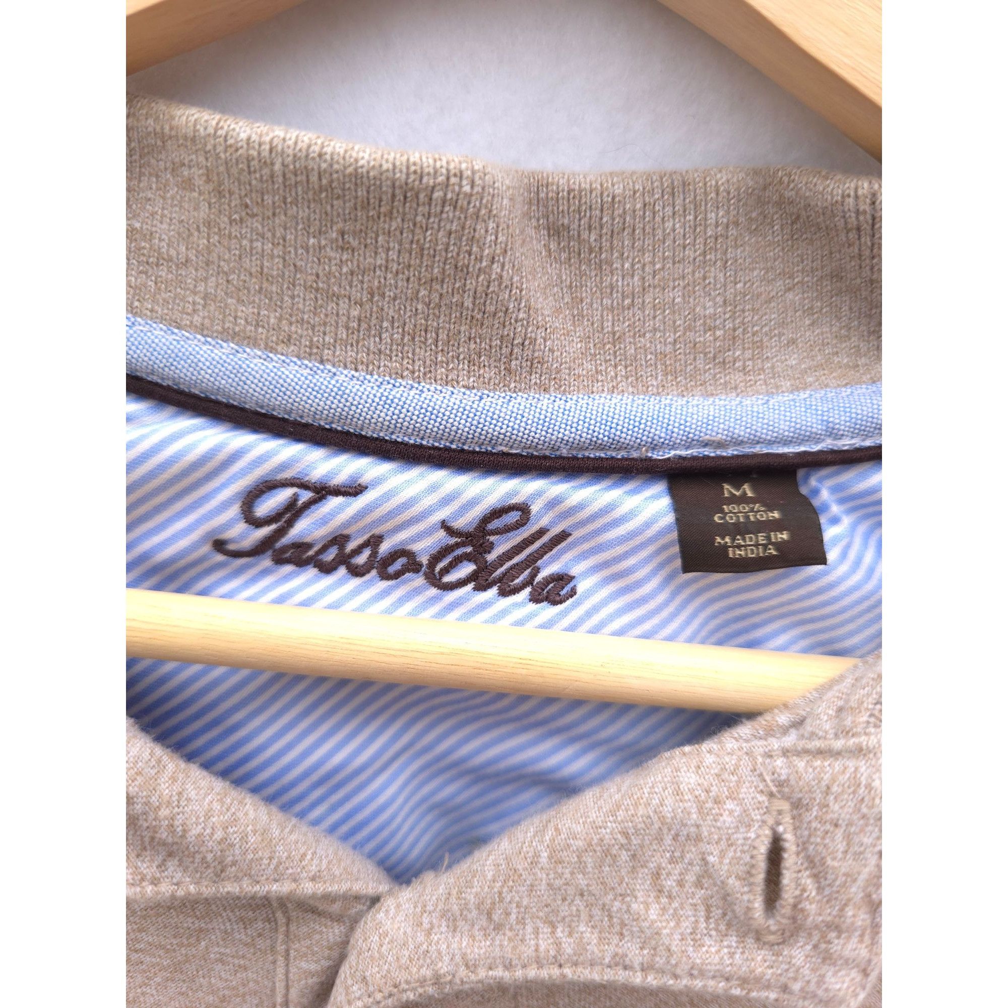 Tasso Elba Tasso Elba Mens Beige Short-Sleeve Polo Shirt M Size US M / EU 48-50 / 2 - 2 Thumbnail