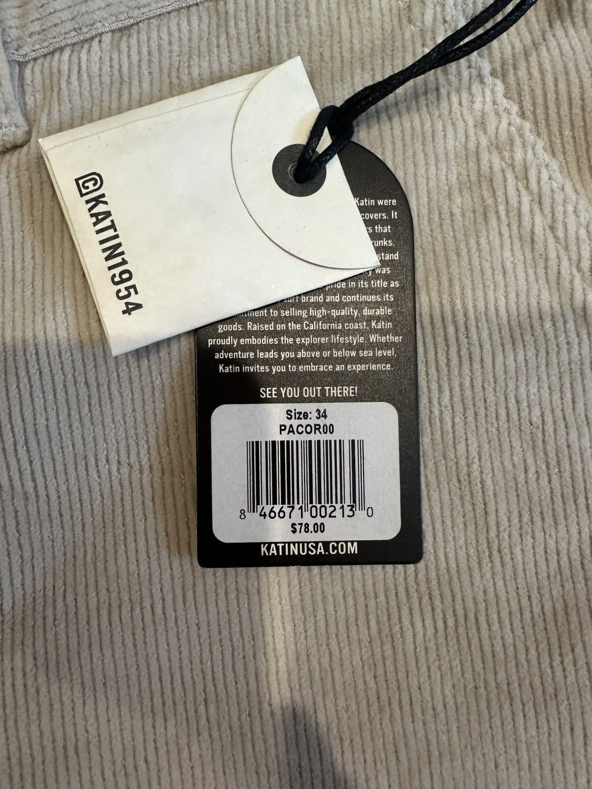 Katin Katin Corduroy Slim Fit Khaki Pants 34x31 Size US 34 / EU 50 - 6 Thumbnail