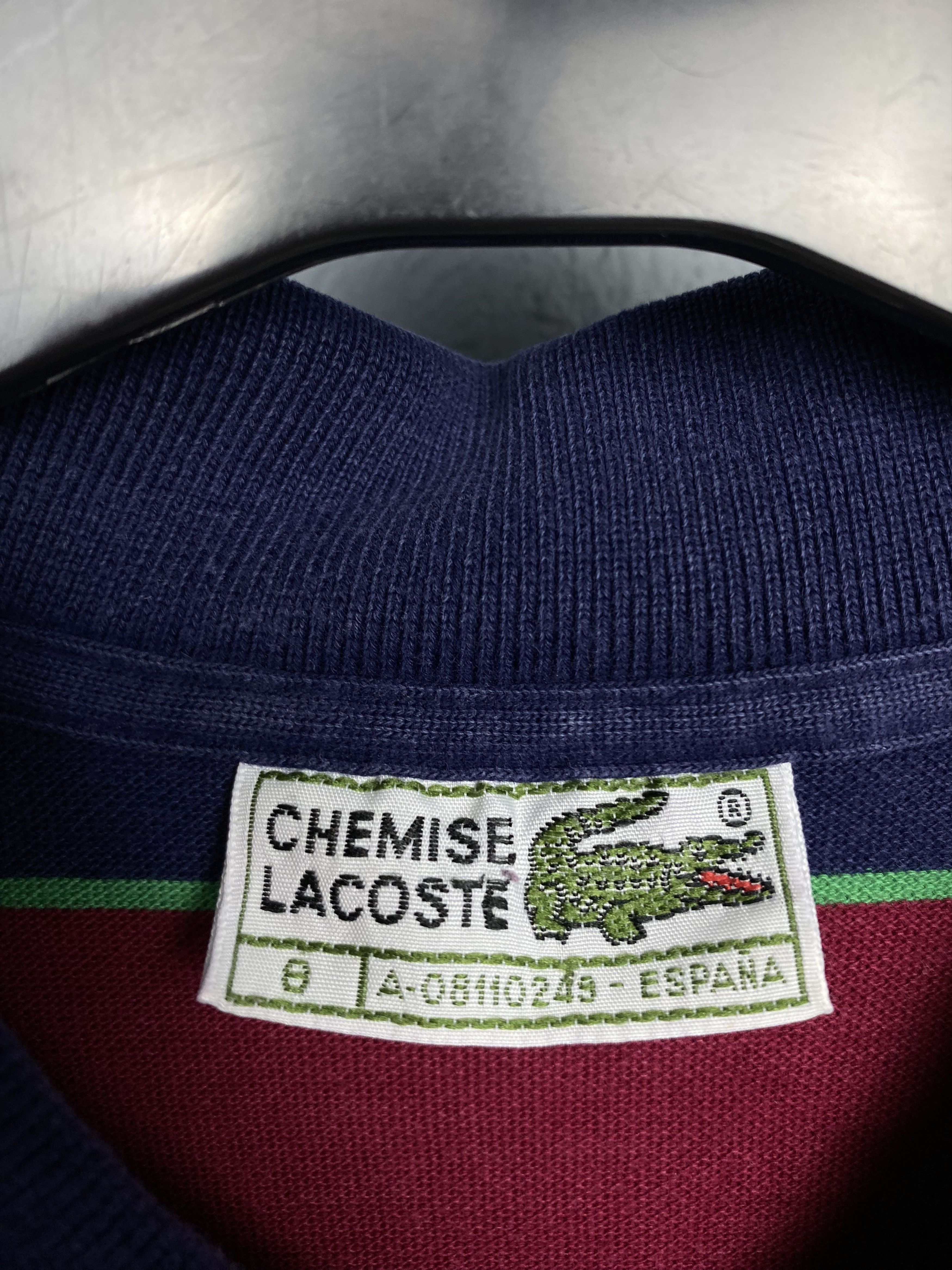 Lacoste × Vintage Lacoste 90s Vintage Mens Striped Polo Shirt Size 8 XXL Size US XXL / EU 58 / 5 - 4 Thumbnail