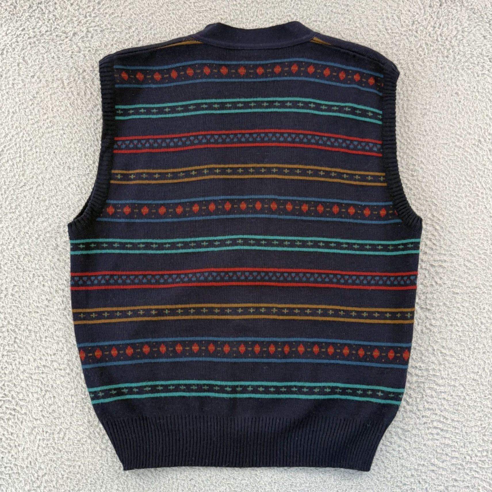 Vintage VINTAGE Florence Vest Shirt Mens L Blue Wool Fair Isle 90s Italy Size US L / EU 52-54 / 3 - 5 Thumbnail