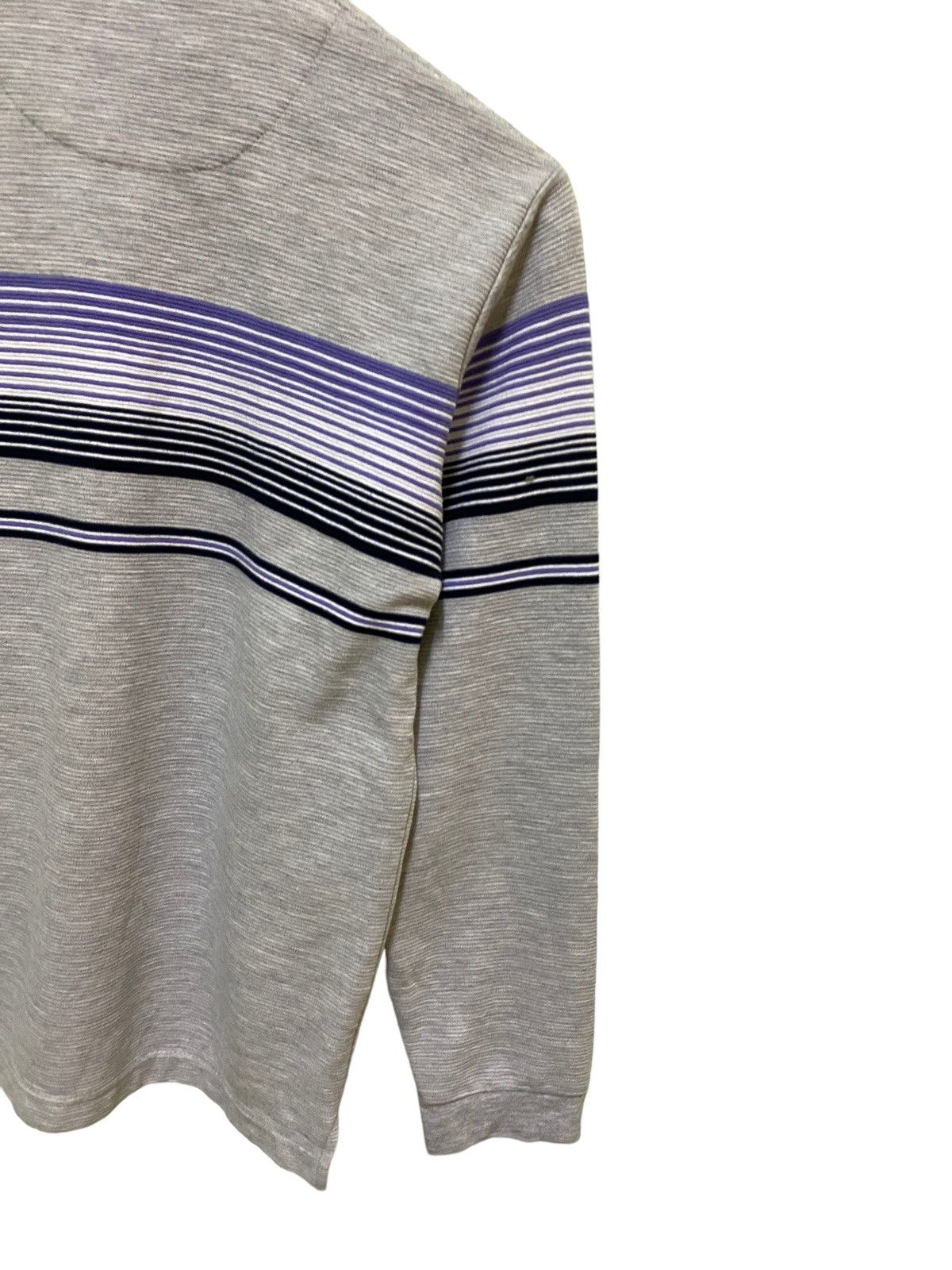 Kansai Yamamoto Kansai Yamamoto Homme Purple And Black Striped Long Sleeve Size US S / EU 44-46 / 1 - 9 Thumbnail