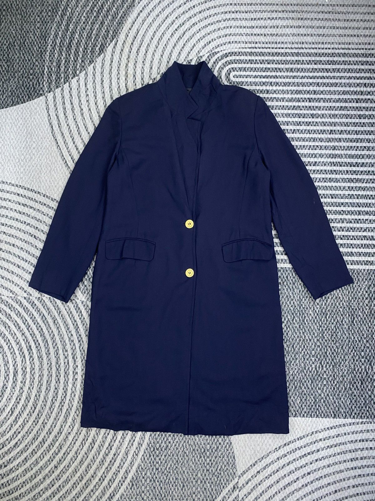 Marella Vintage Marella Navy Colour Double Button Long Blazer Size M / US 6-8 / IT 42-44 - 5 Thumbnail