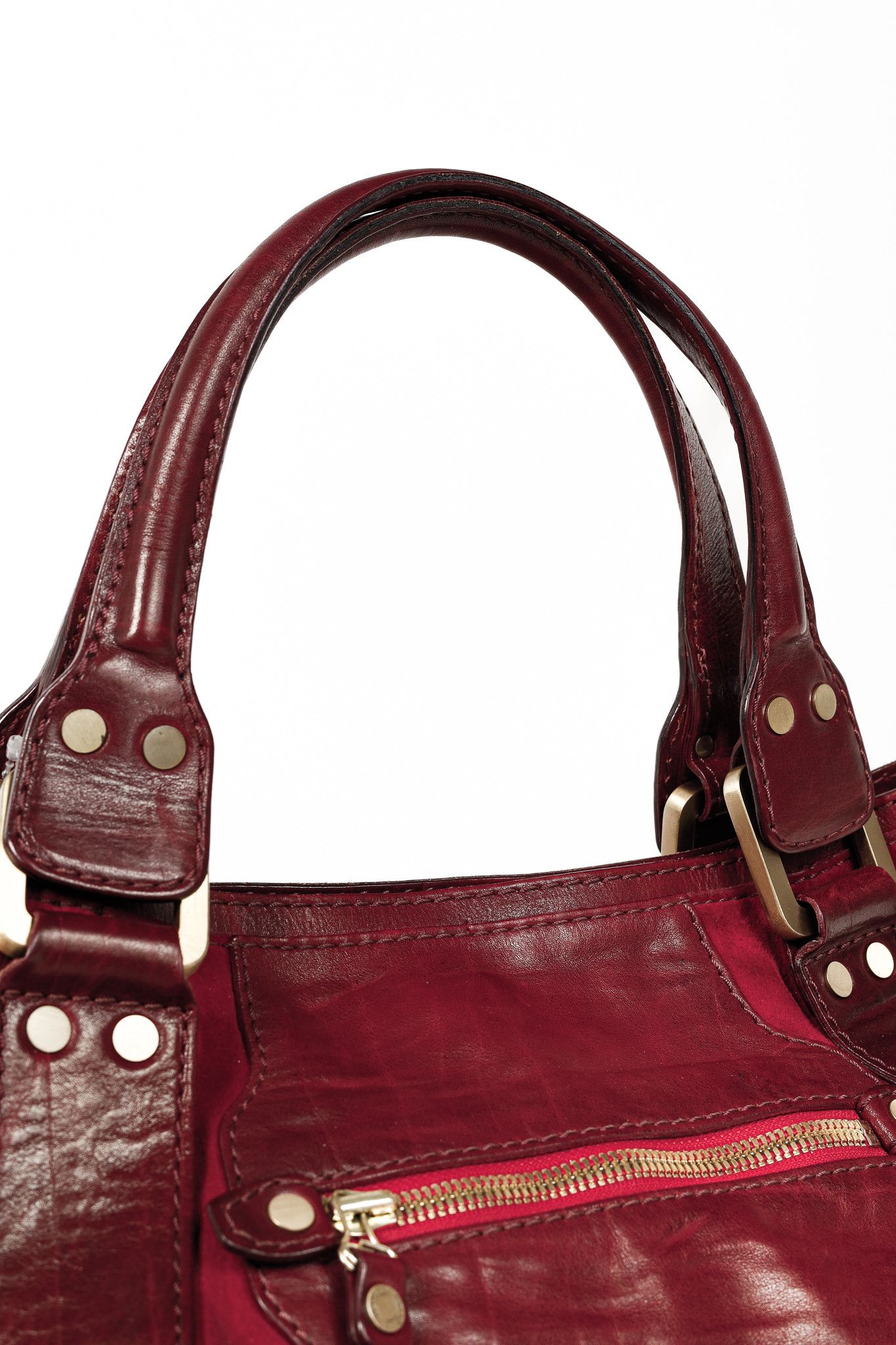 Jimmy Choo Jimmy Choo Mahala Red Slouchy Leather & Suede Shoulder Bag Size ONE SIZE - 6 Thumbnail