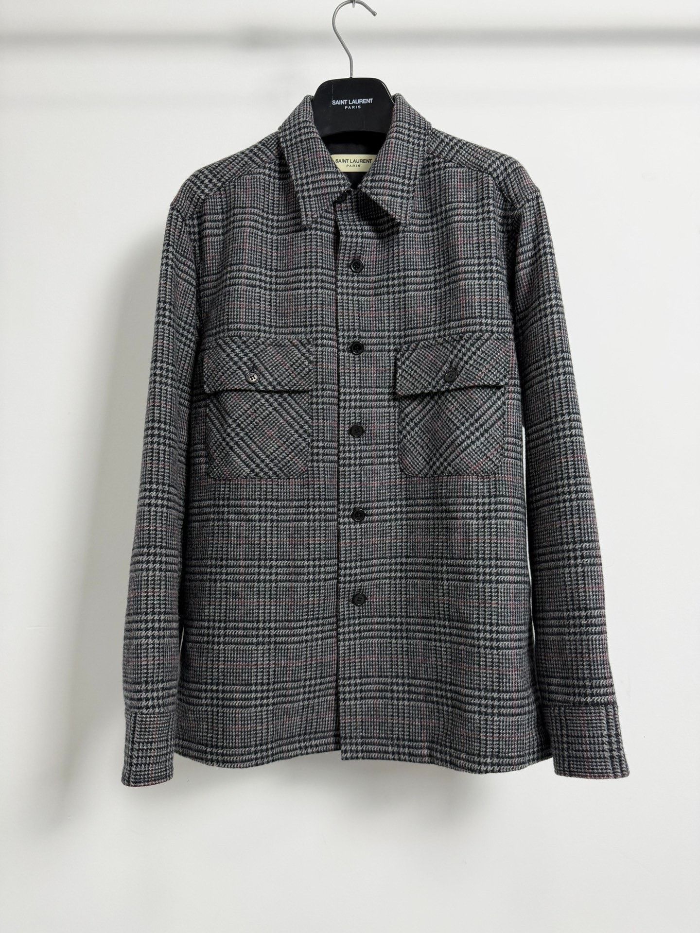 Saint Laurent Paris Saint Laurent 16FW Check Wool Overshirt Size US S / EU 44-46 / 1 - 1 Thumbnail