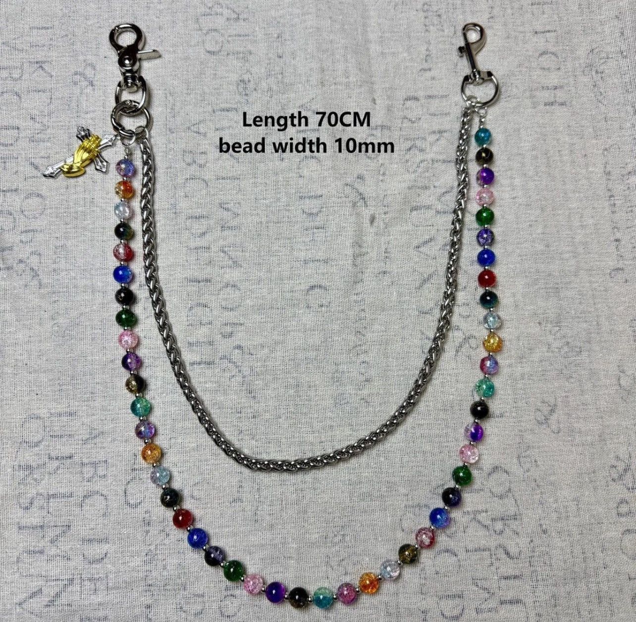 Jewelry Punk Multicolor Beads Style Pant Chain Size ONE SIZE - 5 Thumbnail