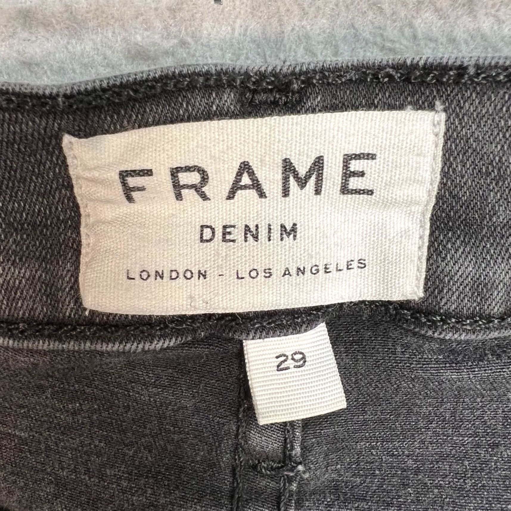 Frame FRAME Le Skinny De Jeanne Jeans Womens 29 Gray Denim Crop Distressed 5-Pocket Style Slim Jeans Girls Mens Size 29" - 3 Thumbnail