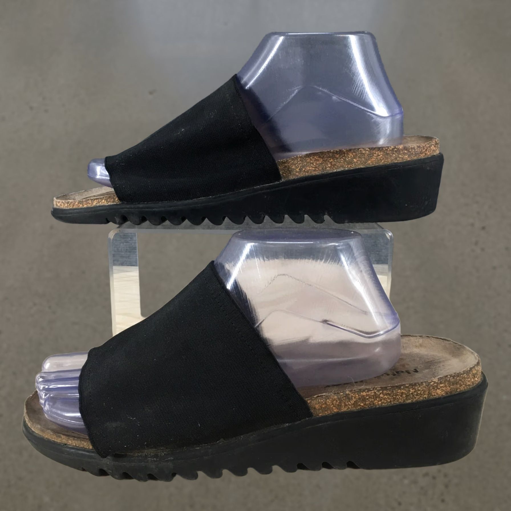 Naturalizer Naturalizer Sandals Women Slip On Black Wedge Open Toe Casual 9.5 Flat Heel Slide Shoes Size US 10 / IT 40 - 1 Thumbnail