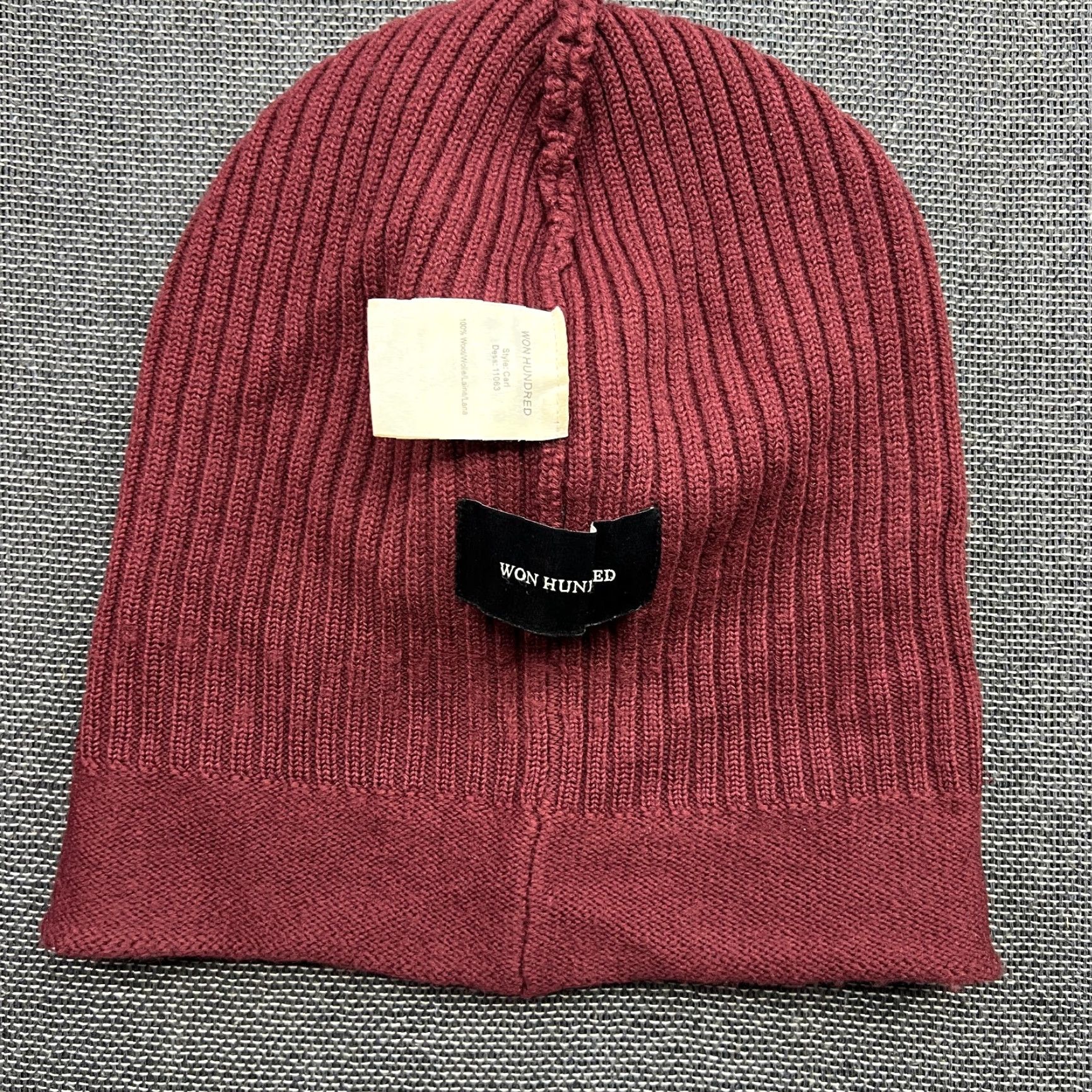 Won Hundred WON HUNDRED Beanie Hat One Size OS 100% Wool Ribbon Red Carl Size ONE SIZE - 3 Thumbnail