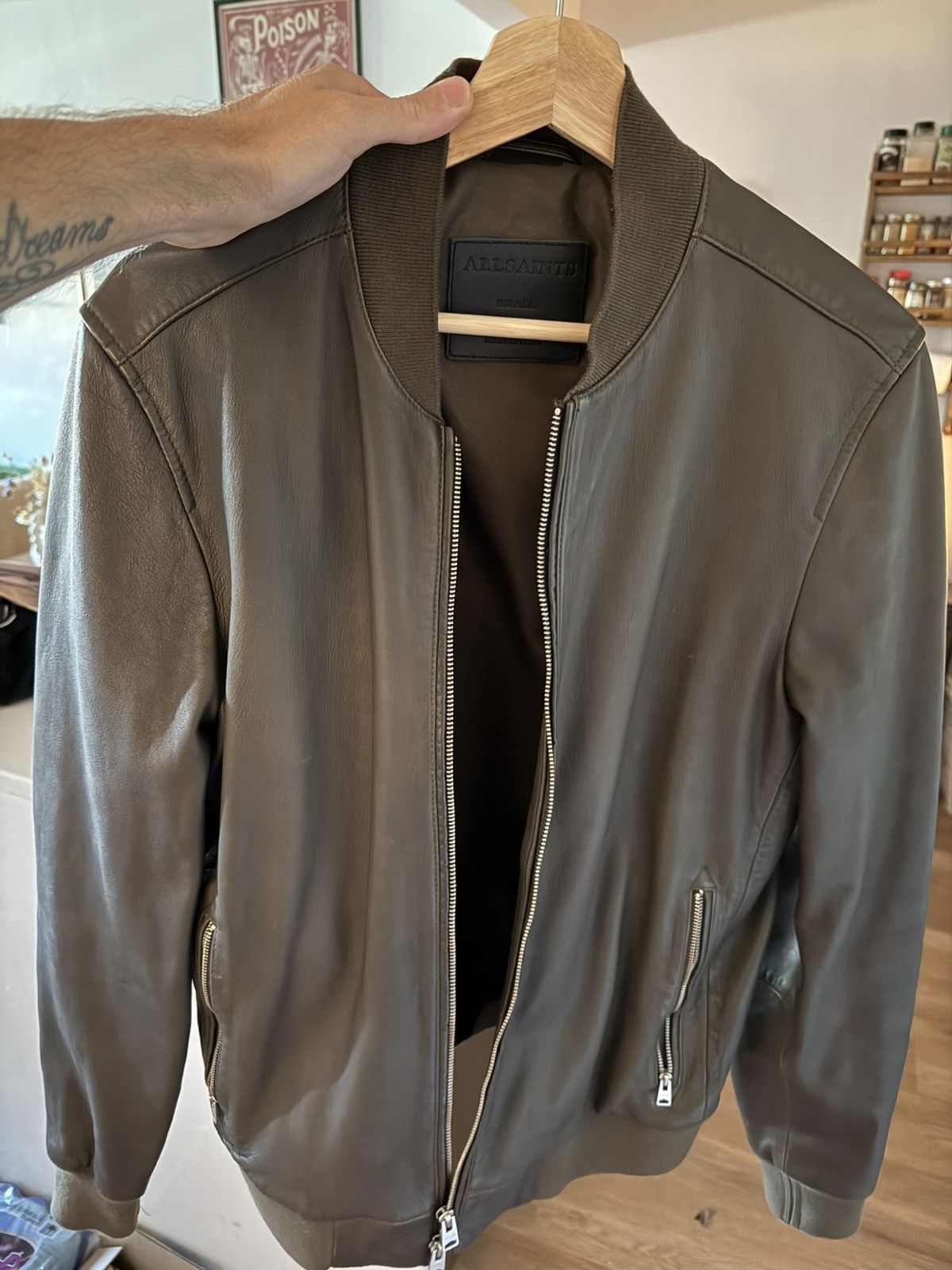 Allsaints AllSaints Lamb Skin Cafe Racer Size US S / EU 44-46 / 1 - 1 Thumbnail