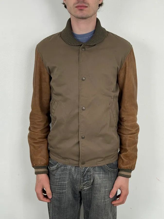 Gucci AW2010 Gucci Brown Hybrid Leather Sleeve Bomber Jacket Size US M / EU 48-50 / 2 - 2 Thumbnail
