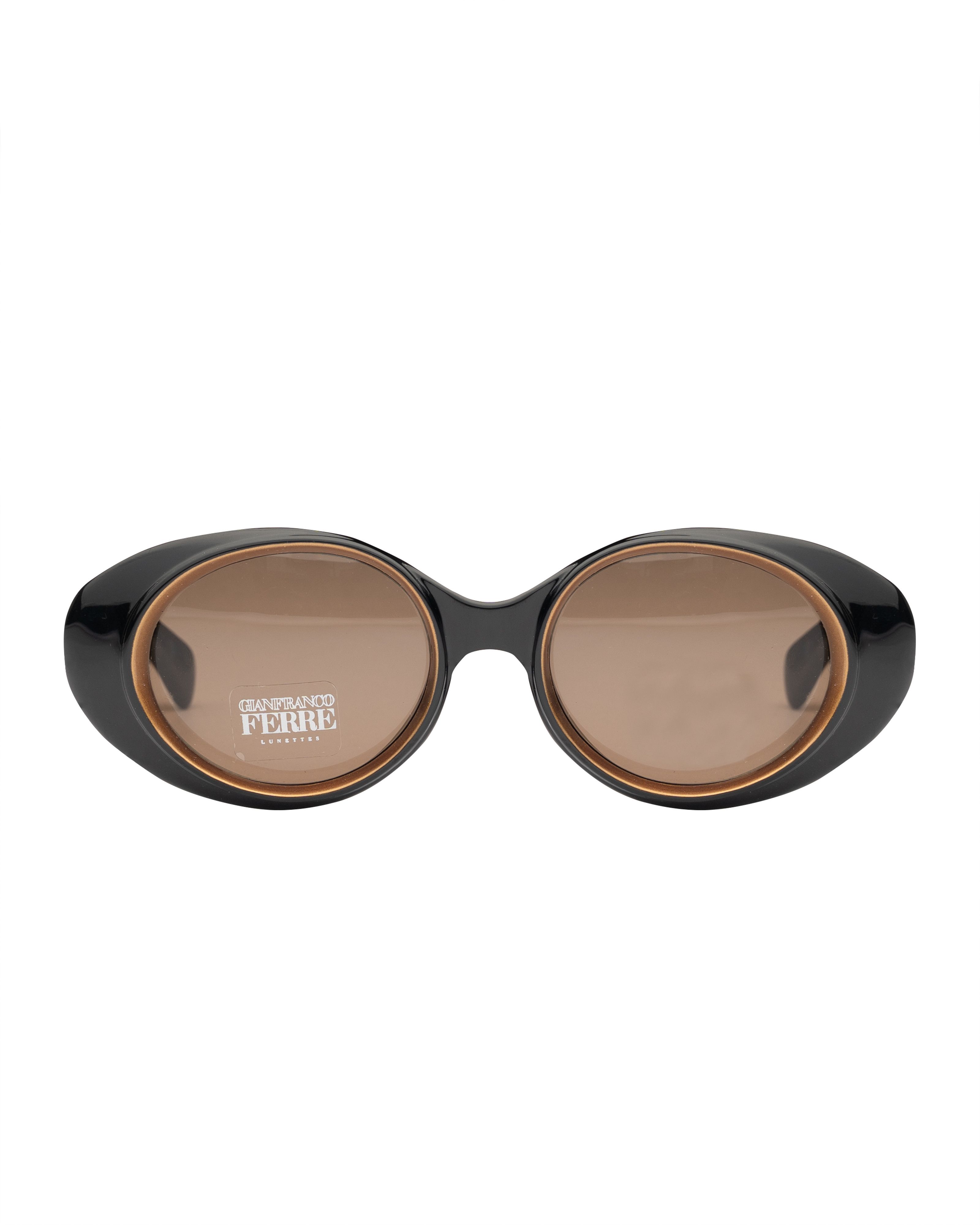 Gianfranco Ferre Gianfranco Ferre 90's Black & Gold Oversized Oval Sunglasses Size ONE SIZE - 1 Thumbnail
