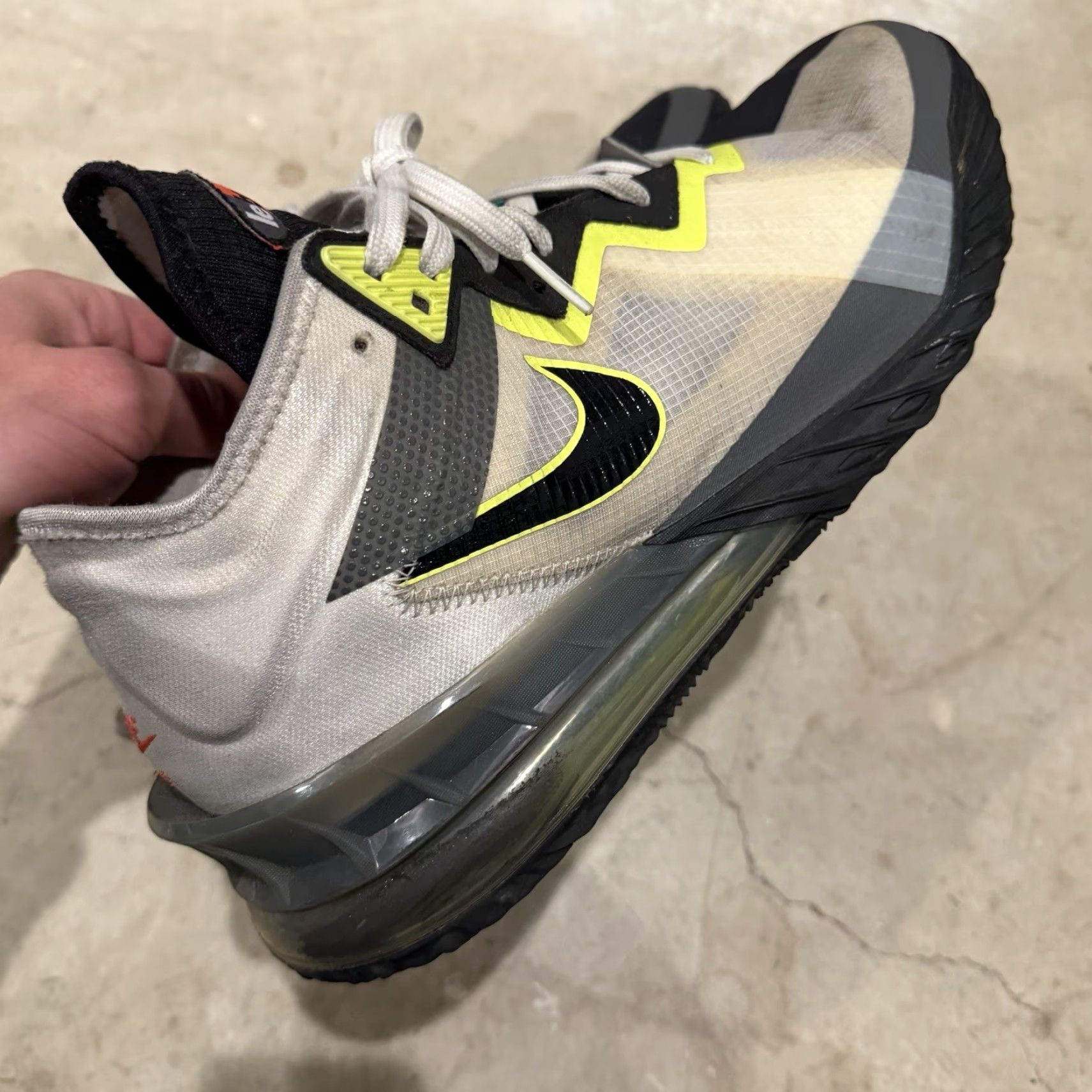 Nike Nike LeBron 18 Low Air Max 95 Greedy Sneaker Men 12 White CV7562-100 Size US 11 / EU 44 - 6 Thumbnail