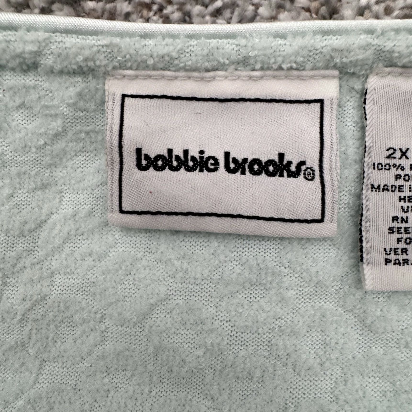 Vintage VINTAGE Bobbie Brooks Robe Women 2X Plus Nightgown Full Zip 90s Embroidered Cozy Grandmacore Blue Woman Size ONE SIZE - 4 Thumbnail