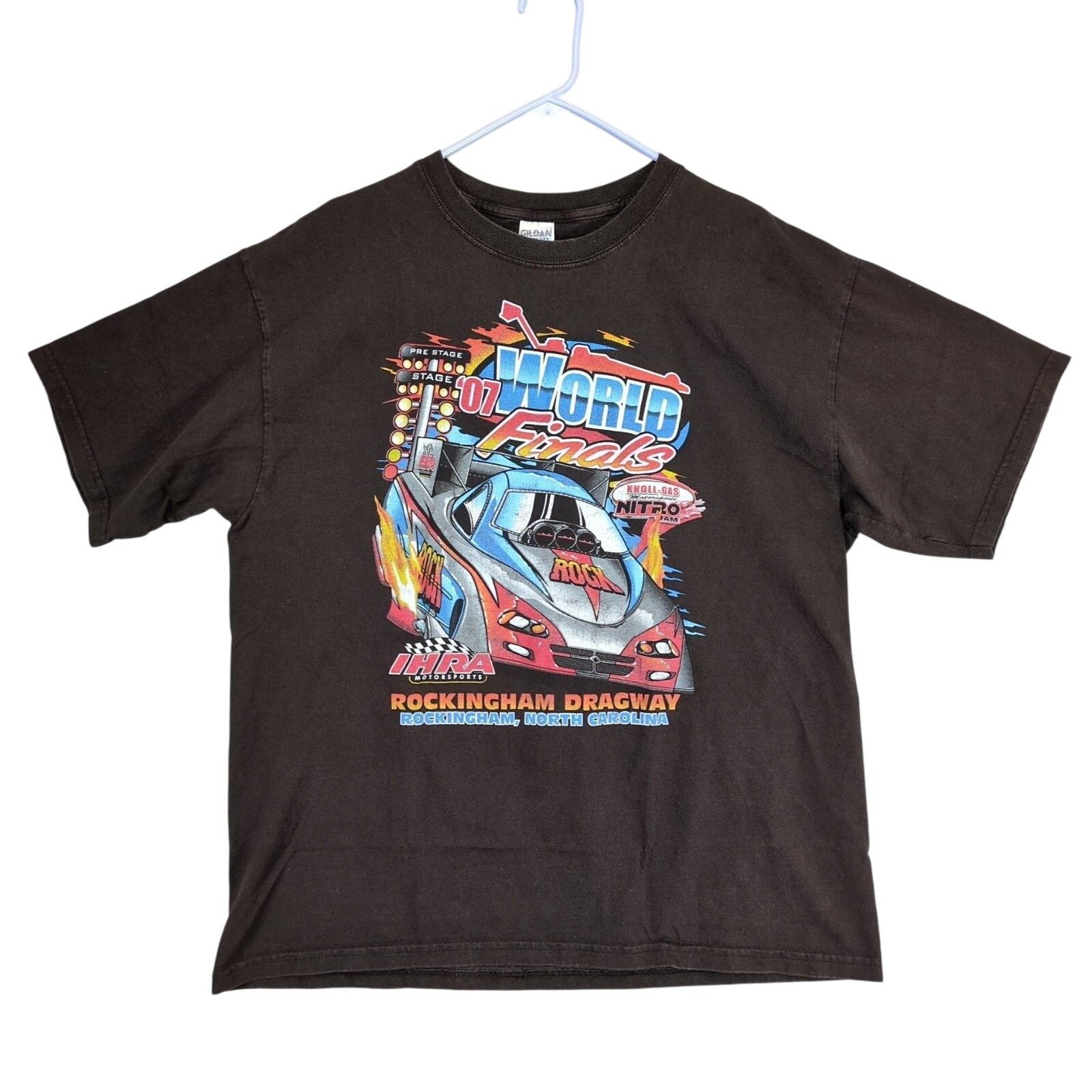 Gildan Rockingham Dragway NC 2007 World Finals IHRA Motorsports Tee Size US XL / EU 56 / 4 - 1 Thumbnail