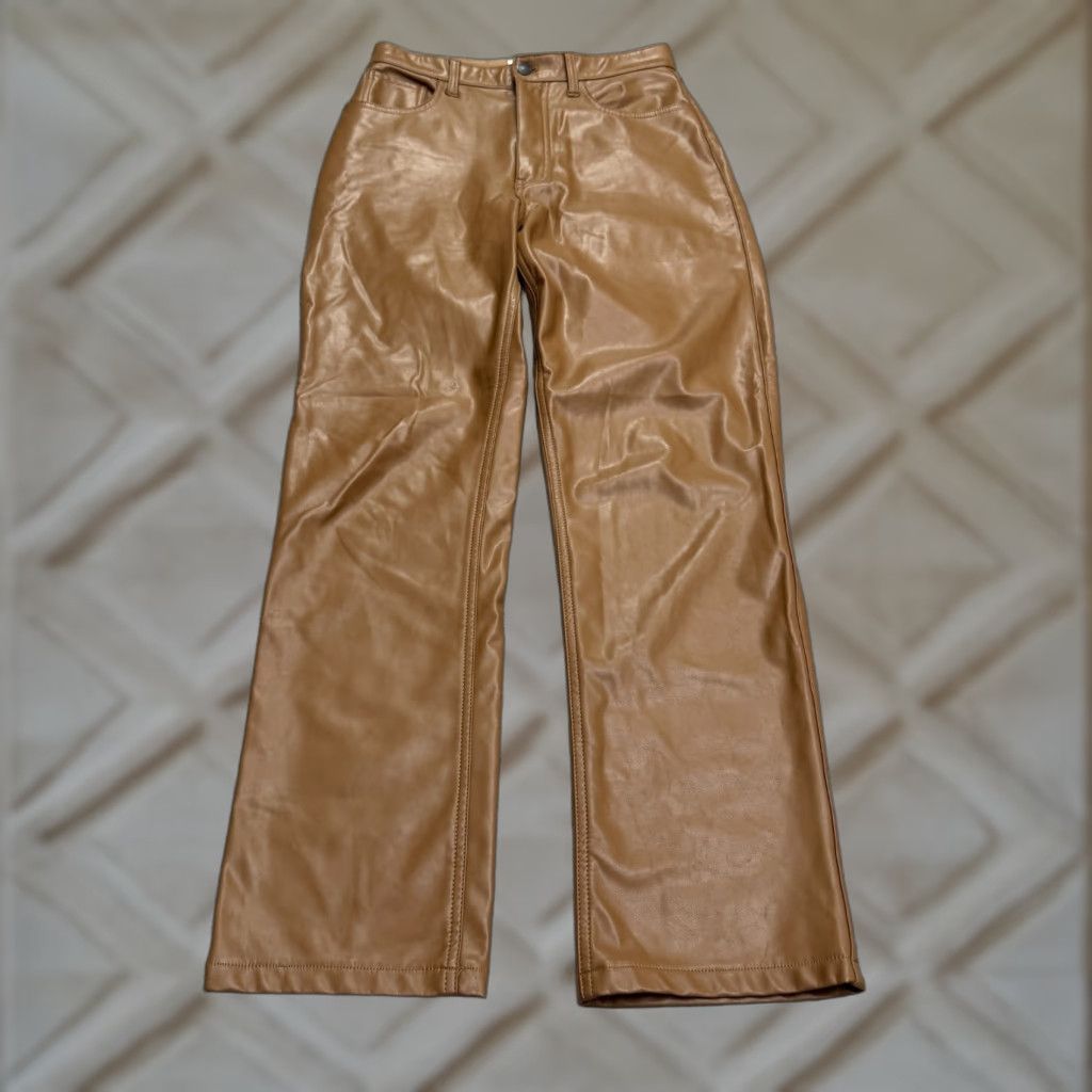 Abercrombie & Fitch Abercrombie & Fitch Pants 90s Straight High Rise Leather 28 Brown Women Size 28" / US 6 / IT 42 - 1 Thumbnail