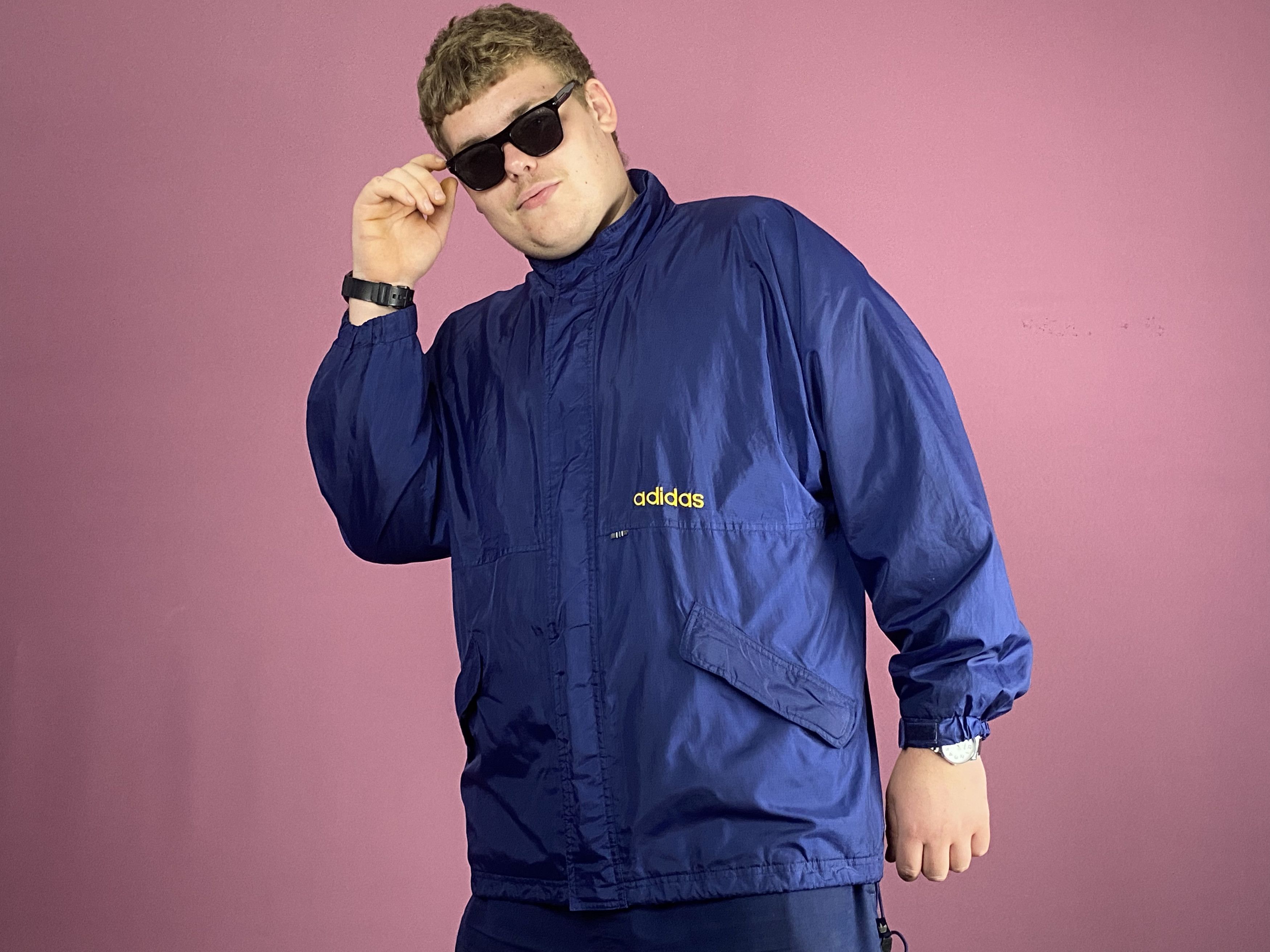 Adidas × Vintage 90s Adidas Vintage Men's Windbreaker Jacket - L Size US L / EU 52-54 / 3 - 4 Thumbnail