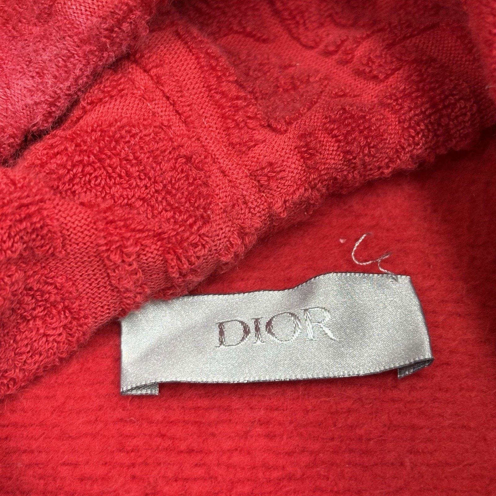 Dior Size Medium - Dior Terry Cotton Towel Hoodie ' Red ' Size US M / EU 48-50 / 2 - 9 Thumbnail