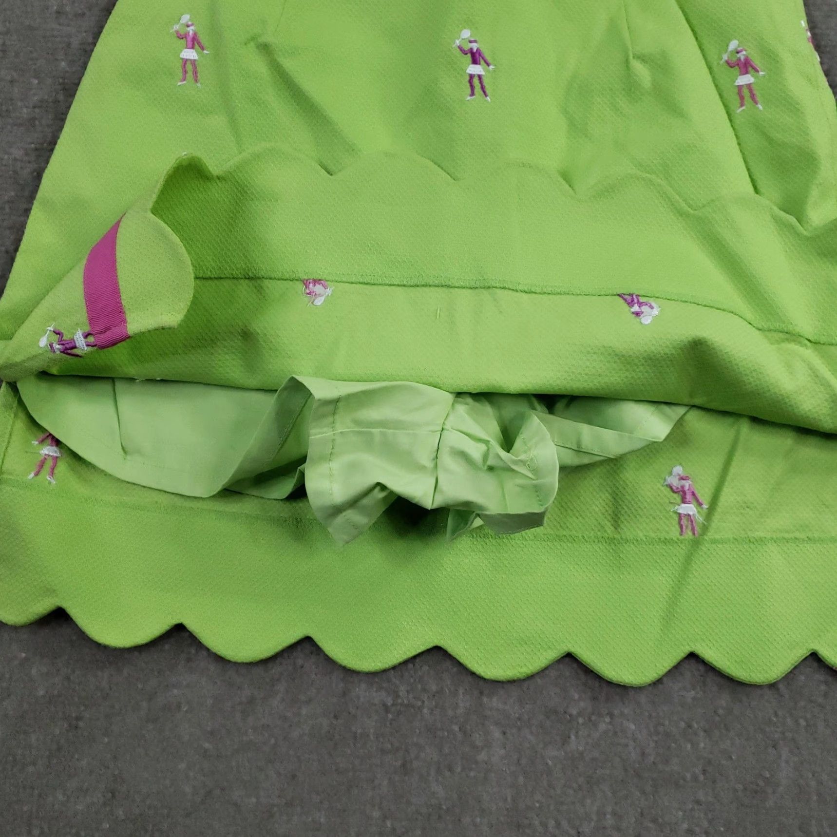 Lilly Pulitzer Vtg Lilly Pulitzer Skort Womens 2 Green Tennis Embroidered Scallop Stretch Golf Size 26" / US 2 / IT 38 - 7 Thumbnail