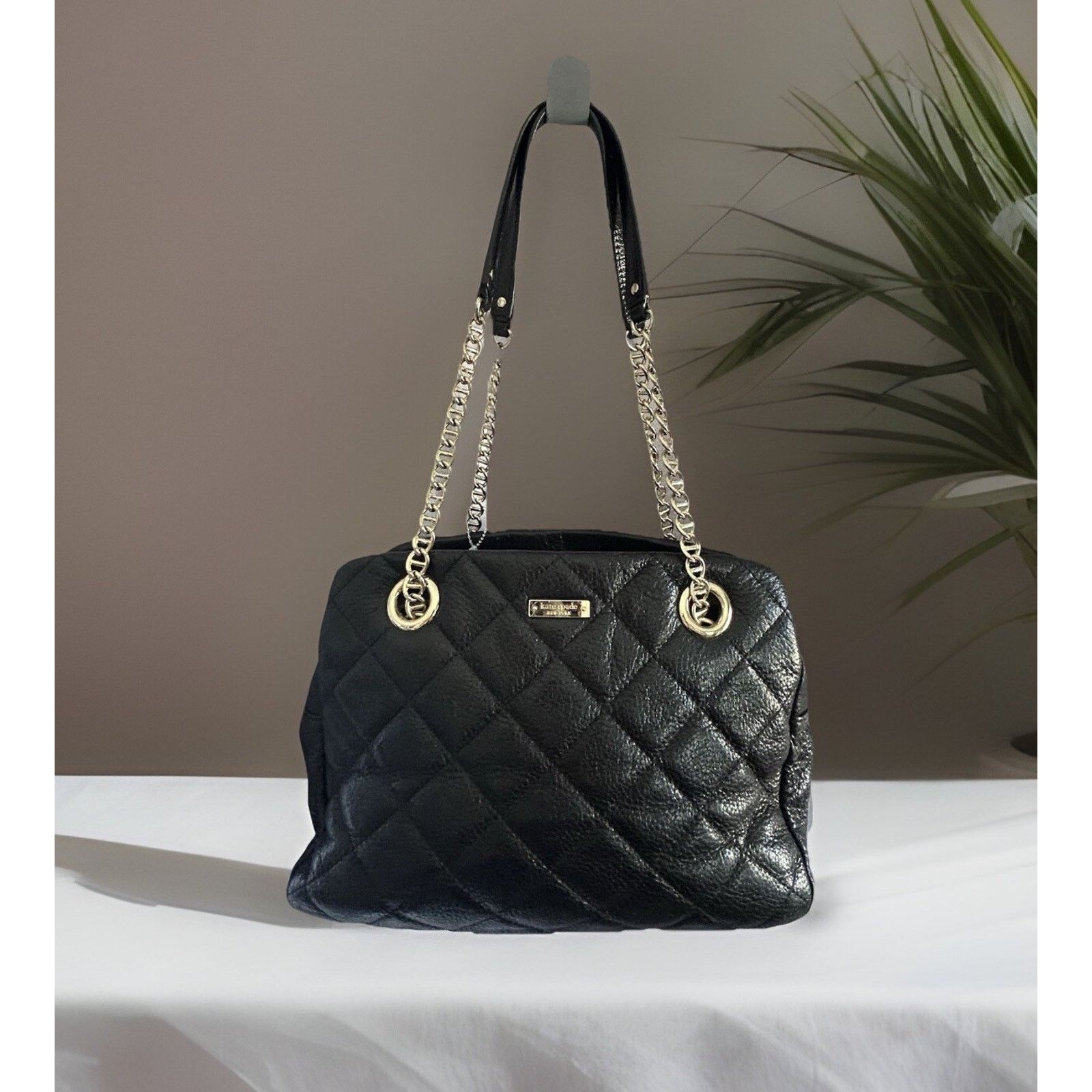 Kate Spade Kate Spade Black Metallic Quilted Leather Shimmer Bag Size ONE SIZE - 7 Thumbnail
