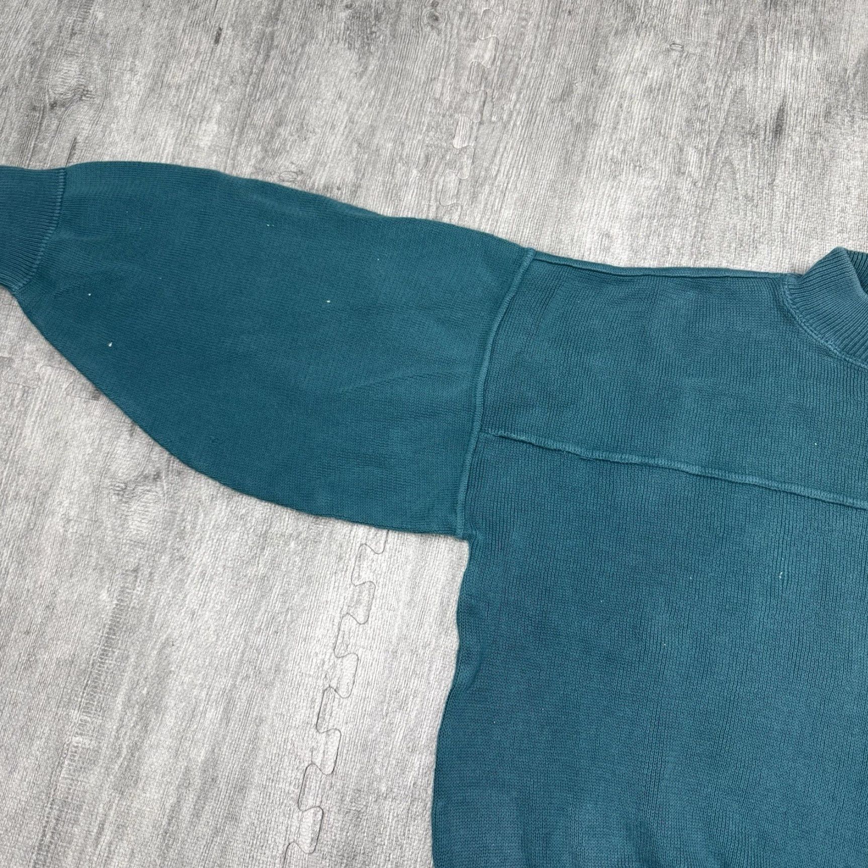 AQUA VINTAGE SPAGO Cotton Knit Sweater Aqua Blue 80s Retro Long Sleeve Women's Medium Size M / US 6-8 / IT 42-44 - 3 Thumbnail