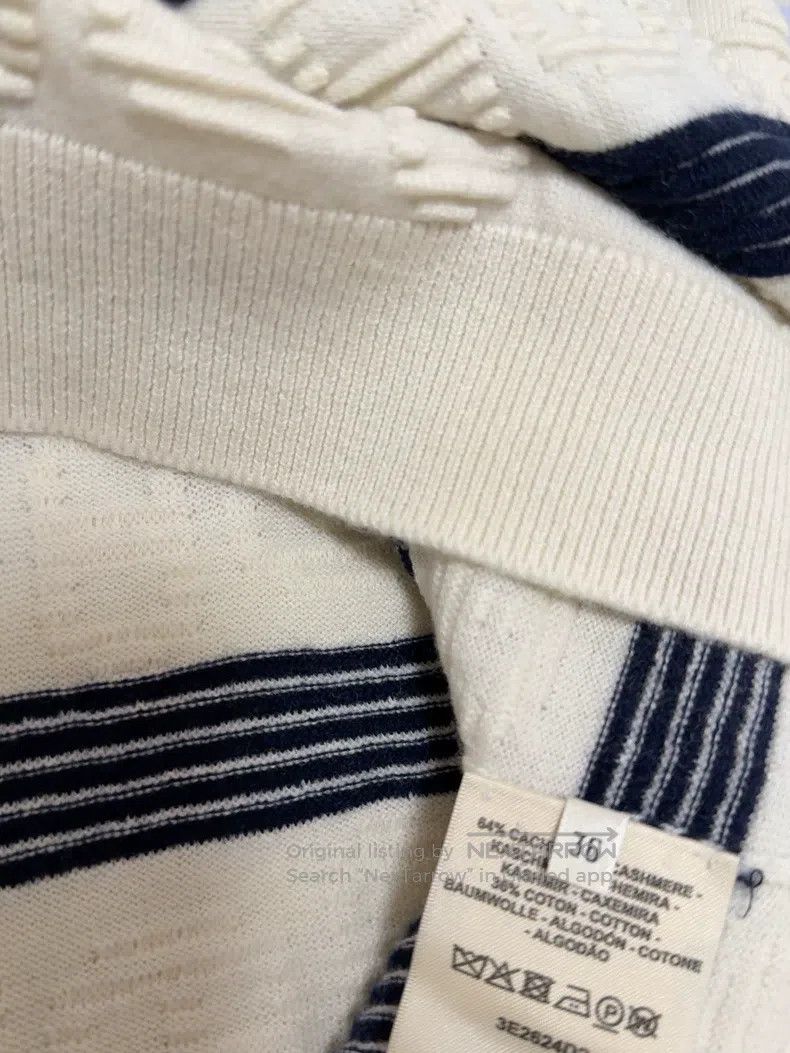 Hermes Hermes Black and white striped pig nose hole sweater Size XS / US 0-2 / IT 36-38 - 3 Thumbnail