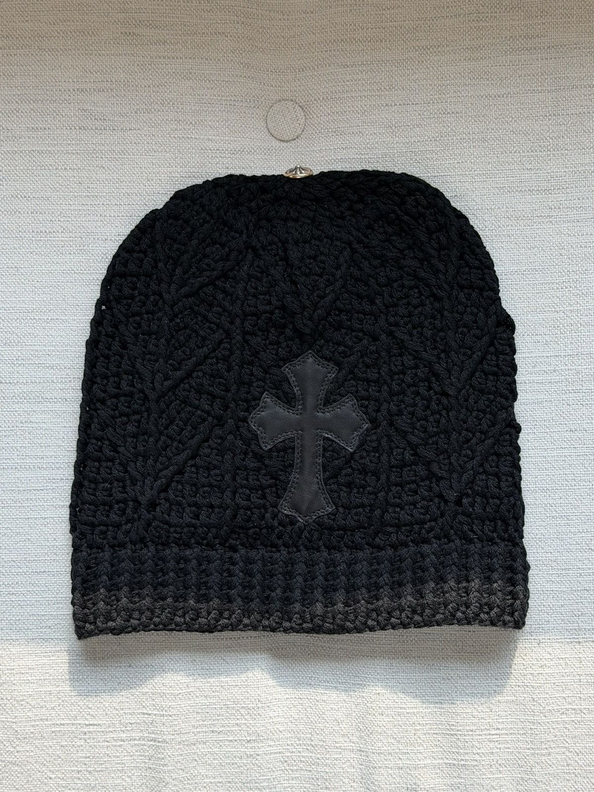 Chrome Hearts black patch cashmere beanie
