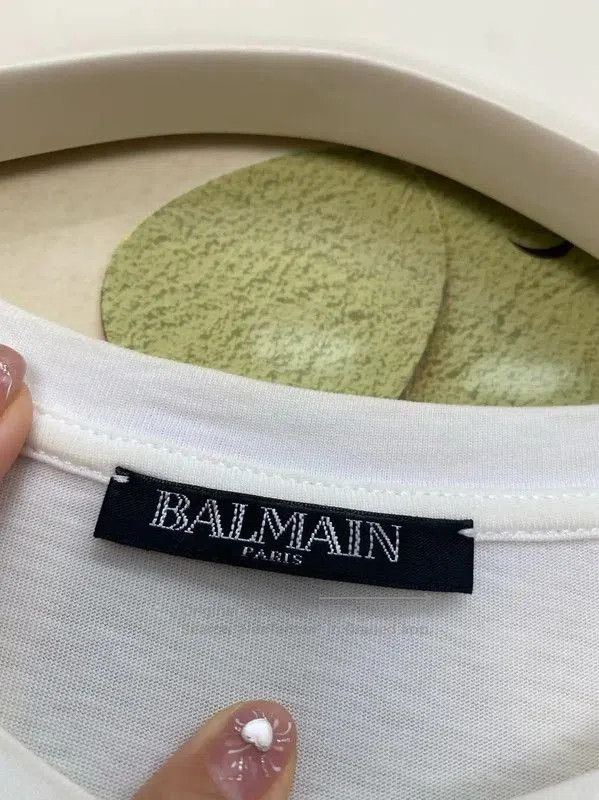 Balmain Balmain White Cotton Graphic Tee for Women . Size M / US 6-8 / IT 42-44 - 5 Thumbnail