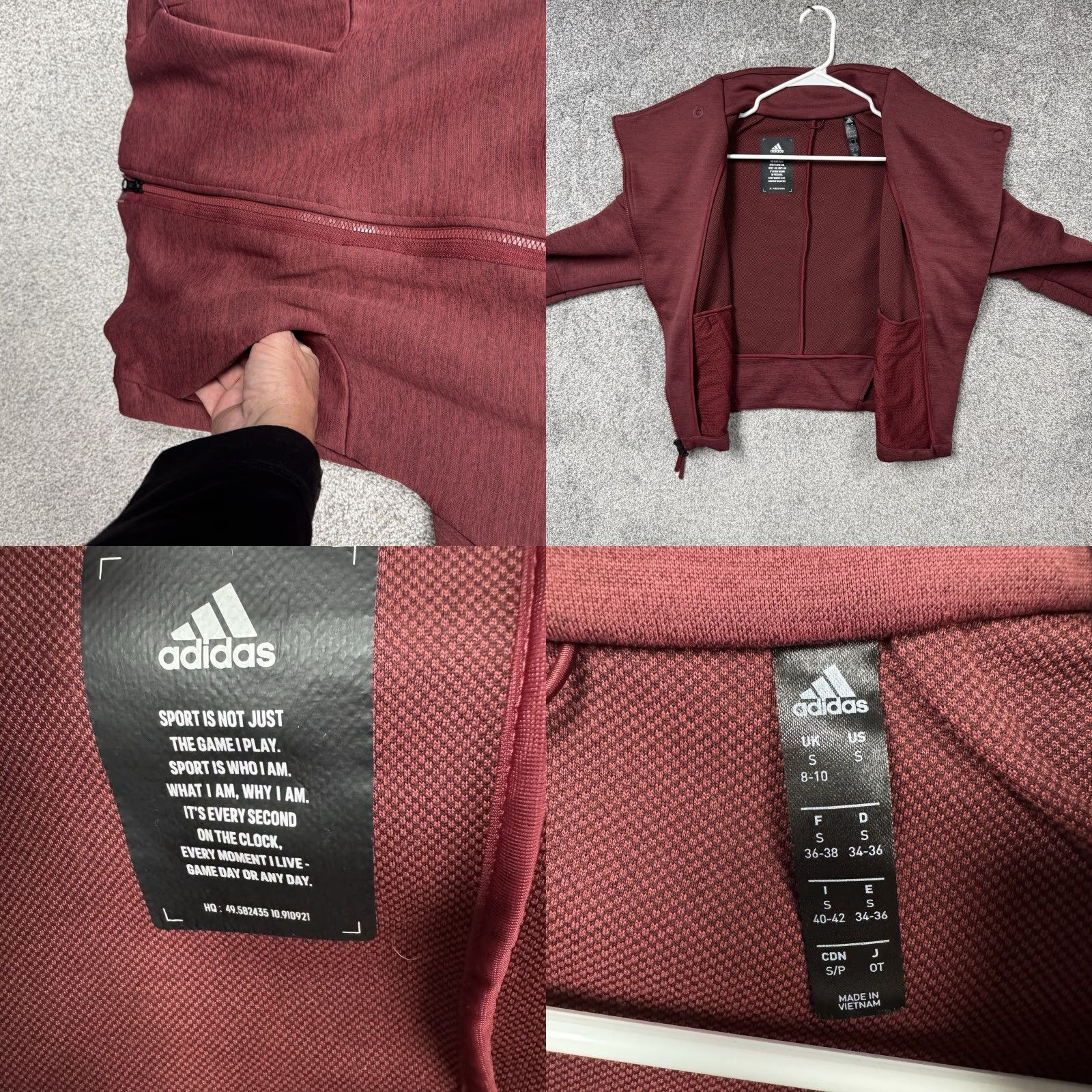Adidas Adidas Z.N.E. Heartracer Jacket S Asymmetrical Zip Outdoor Performance Athletic Womens Red Zipper Pockets Full Zip Logo Casual Travel Size S / US 4 / IT 40 - 8 Thumbnail
