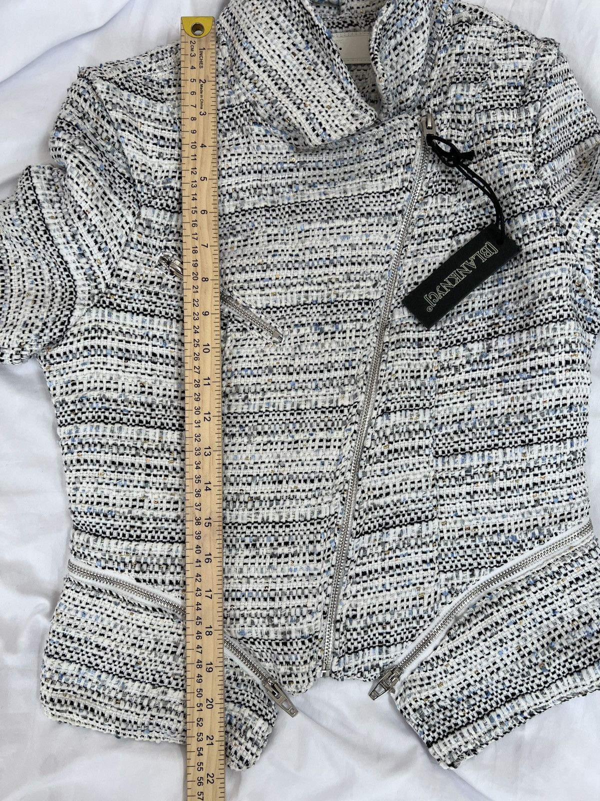 BLANKNYC Blank NYC tweed biker jacket black and white Size XS / US 0-2 / IT 36-38 - 11 Thumbnail