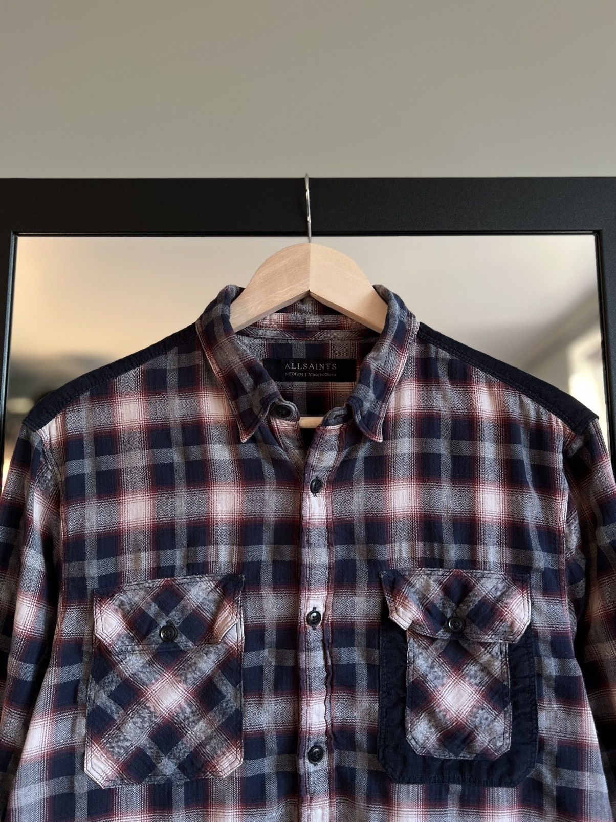 Allsaints Allsaints Plaid Corduroy Accent Cotton Flannel Shirt Size US M / EU 48-50 / 2 - 2 Thumbnail