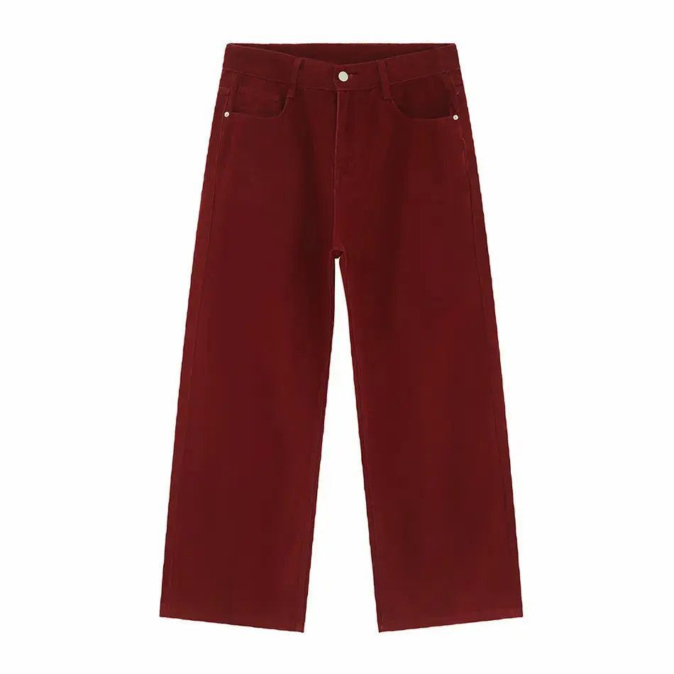 Japanese Brand Retro loose straight leg red high street jeans Size US 32 / EU 48 - 5 Thumbnail
