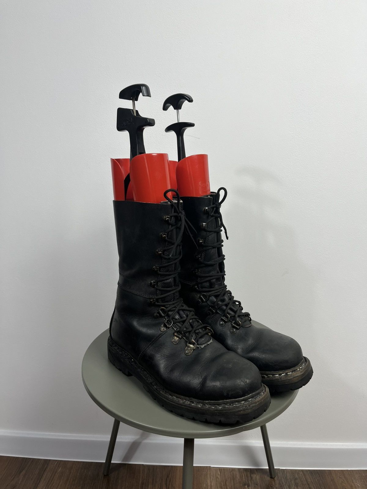 Vintage Avant-Garde Distressed Army Leather Heavy Combat Boots EU44 Size US 10.5 / EU 43-44 - 1 Thumbnail