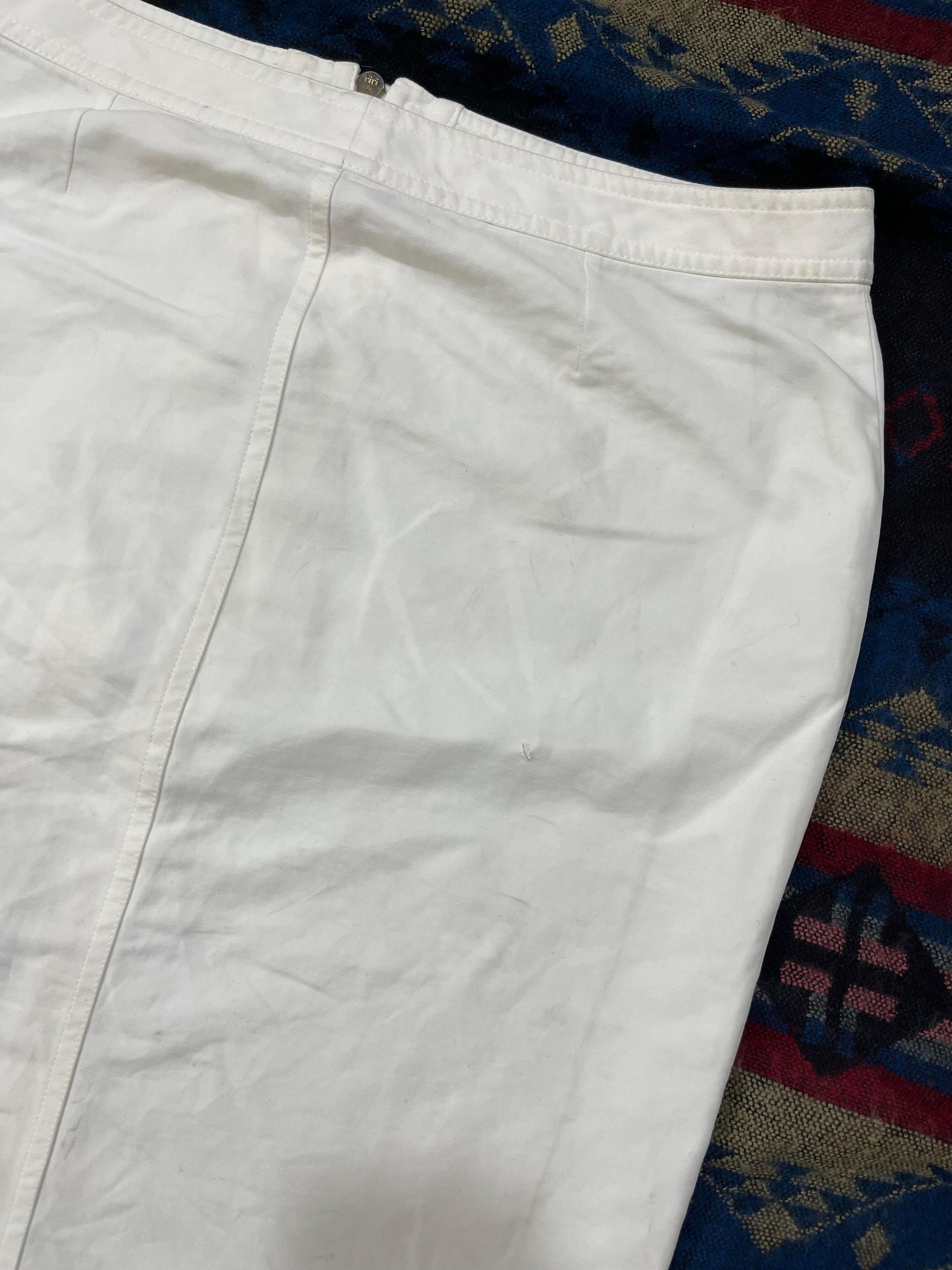 Celine Vintage Celine Double Zipper White Midi Skirt Size 31" - 5 Thumbnail