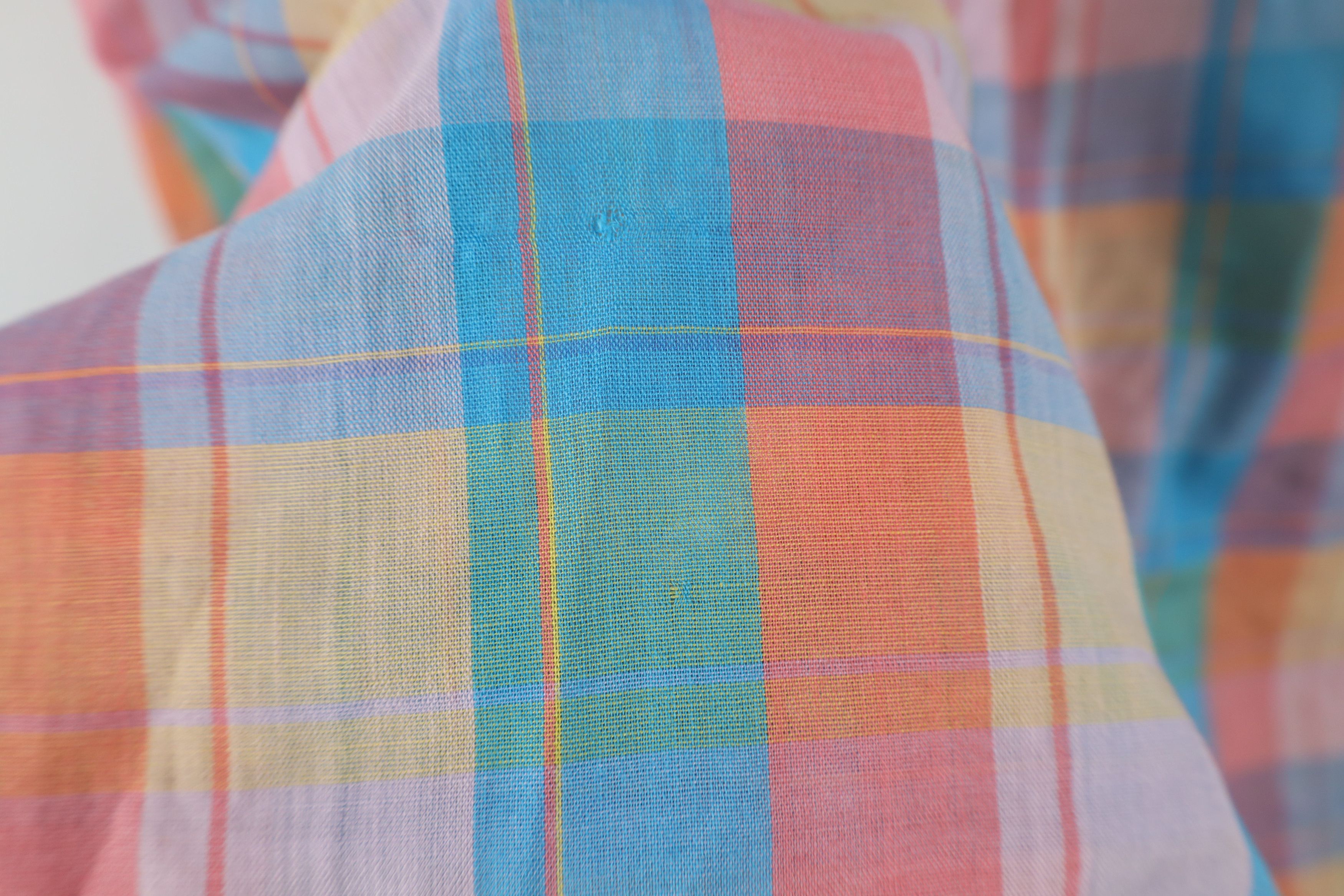 Vintage Vintage 70s Streetwear Rainbow Madras Plaid Button Shirt USA Size US L / EU 52-54 / 3 - 6 Thumbnail