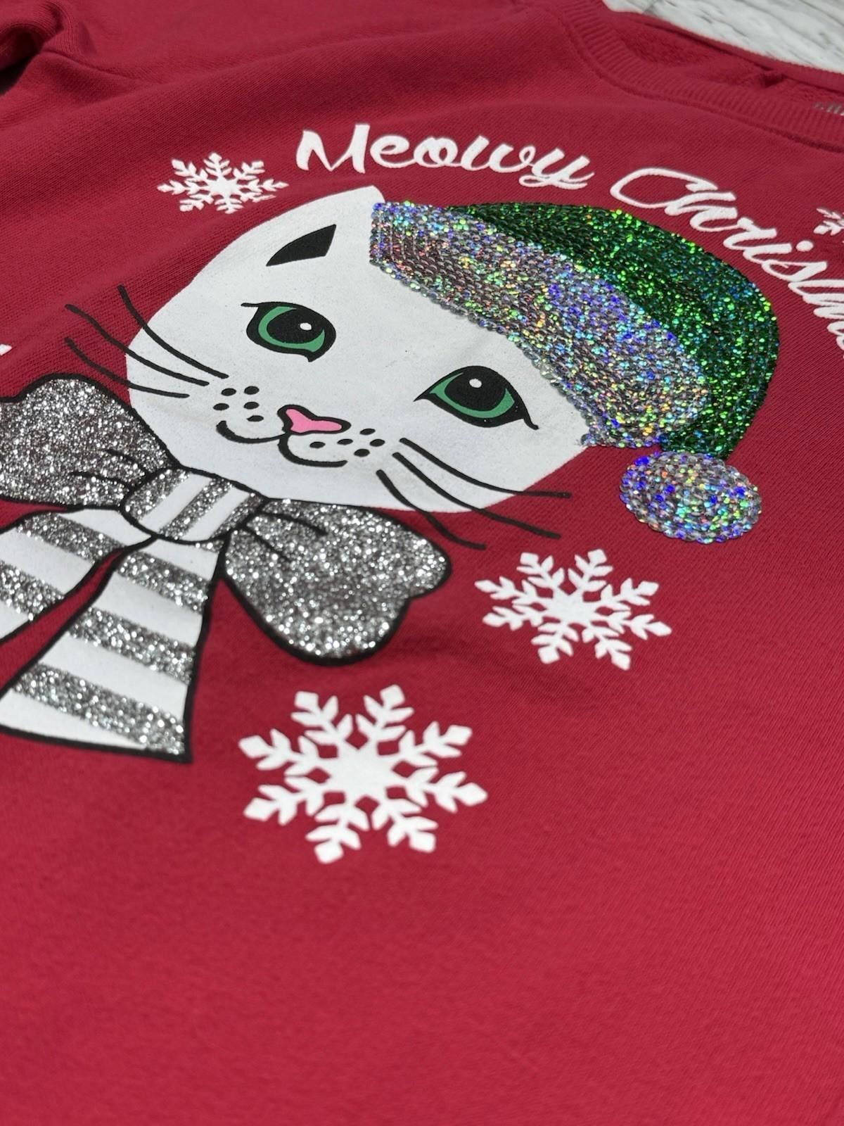 Christian Louboutin SO Cozy Crewneck Meowy Christmas Cat Sweater Red Size 12 #8 Size XL / US 12-14 / IT 48-50 - 4 Thumbnail