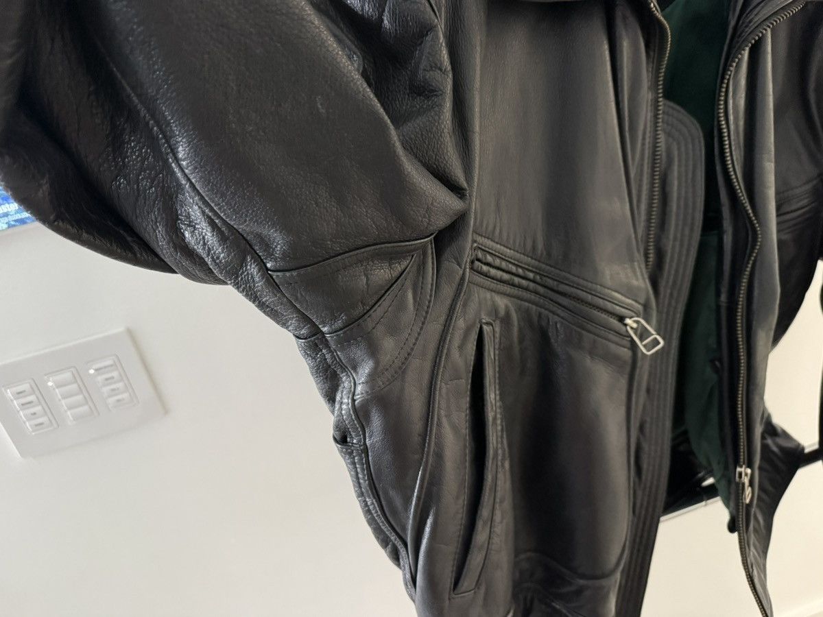 Vintage Yvse Saint Laurent Style Bomber Leather Jacket Size US L / EU 52-54 / 3 - 13 Thumbnail