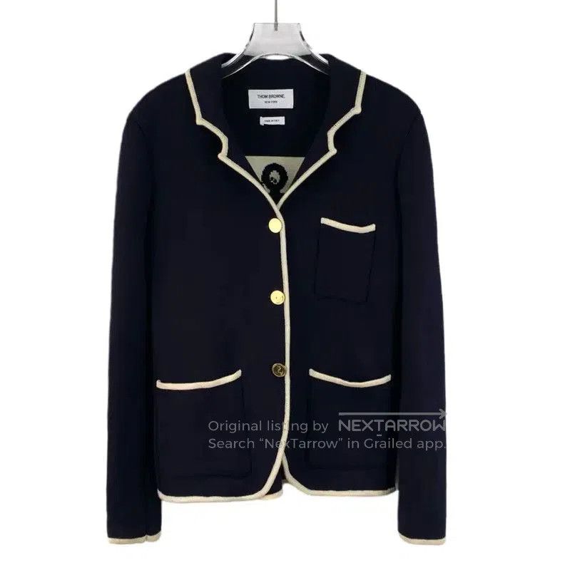 Thom Browne Thom Browne Navy Blue Wool Women's Jacket . Size S / US 4 / IT 40 - 1 Thumbnail